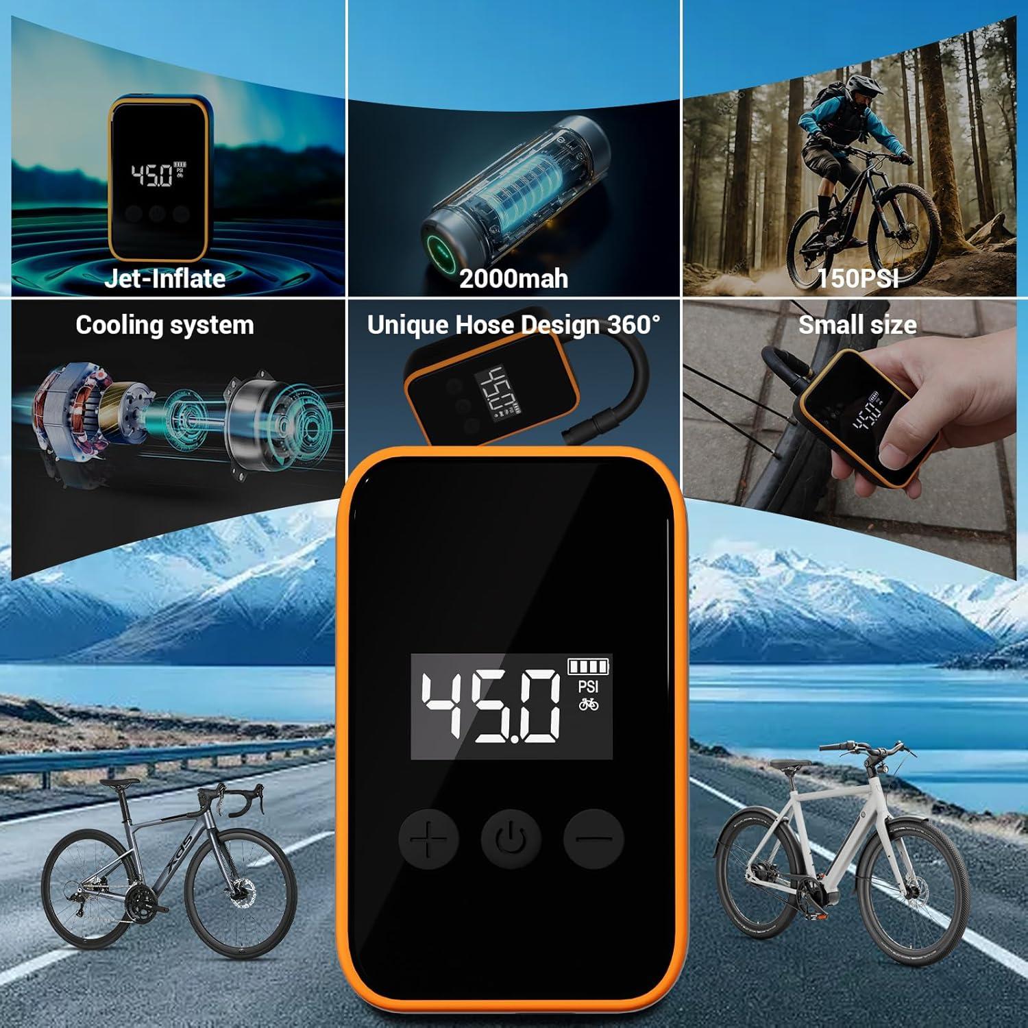 Bomba eléctrica para neumáticos WINWEND FG09 150 PSI portátil