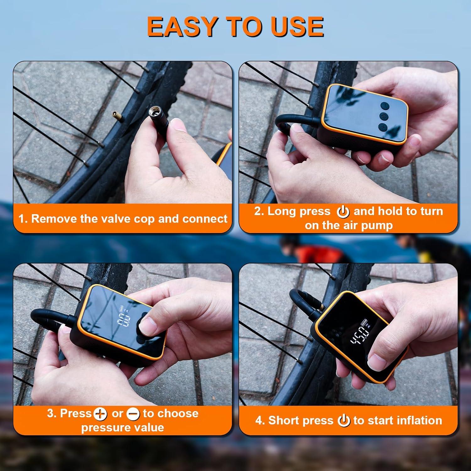 Bomba eléctrica para neumáticos WINWEND FG09 150 PSI portátil