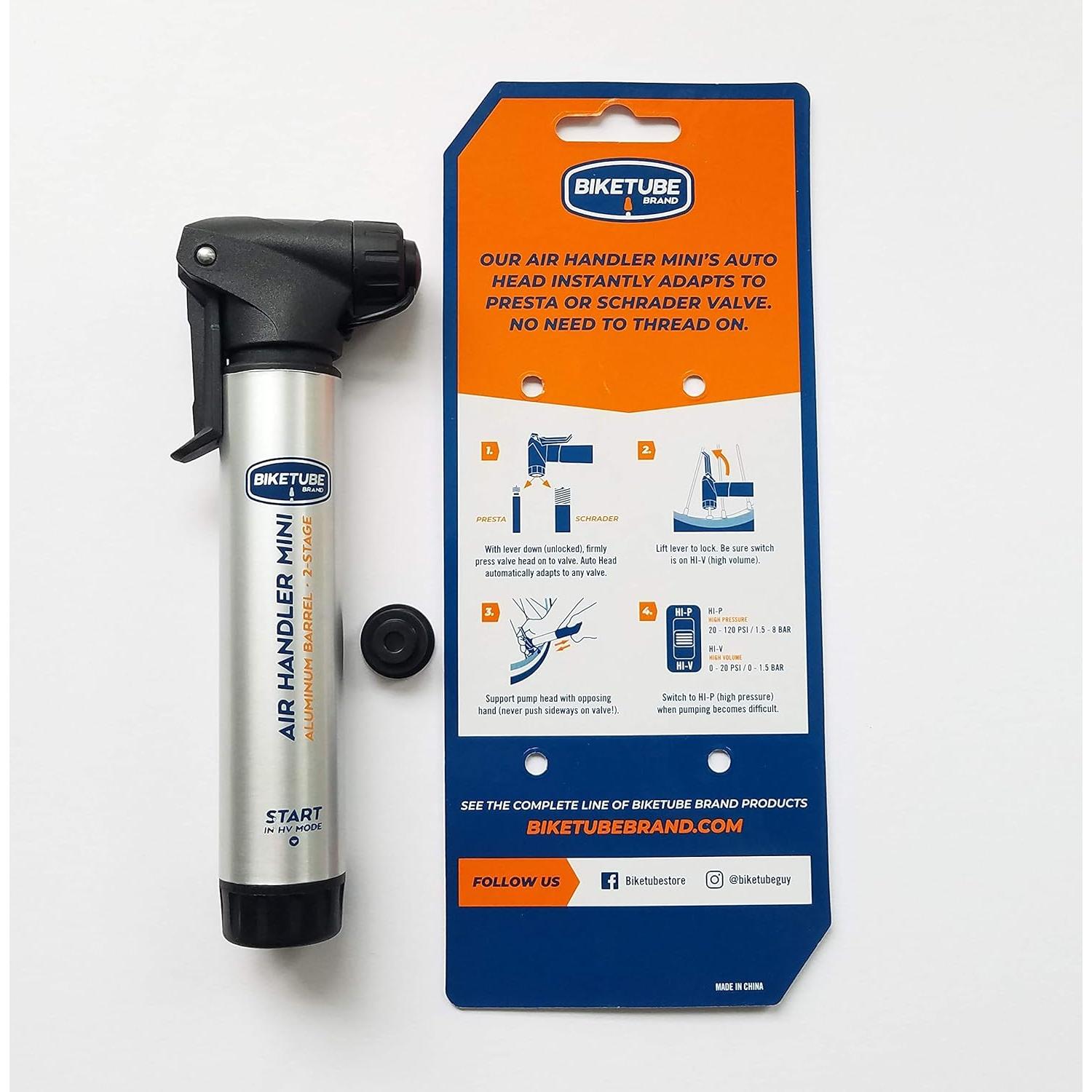 Bomba de Aire Mini BIKETUBE - Aluminio, 16 cm, 57 g, 8.27 Bar