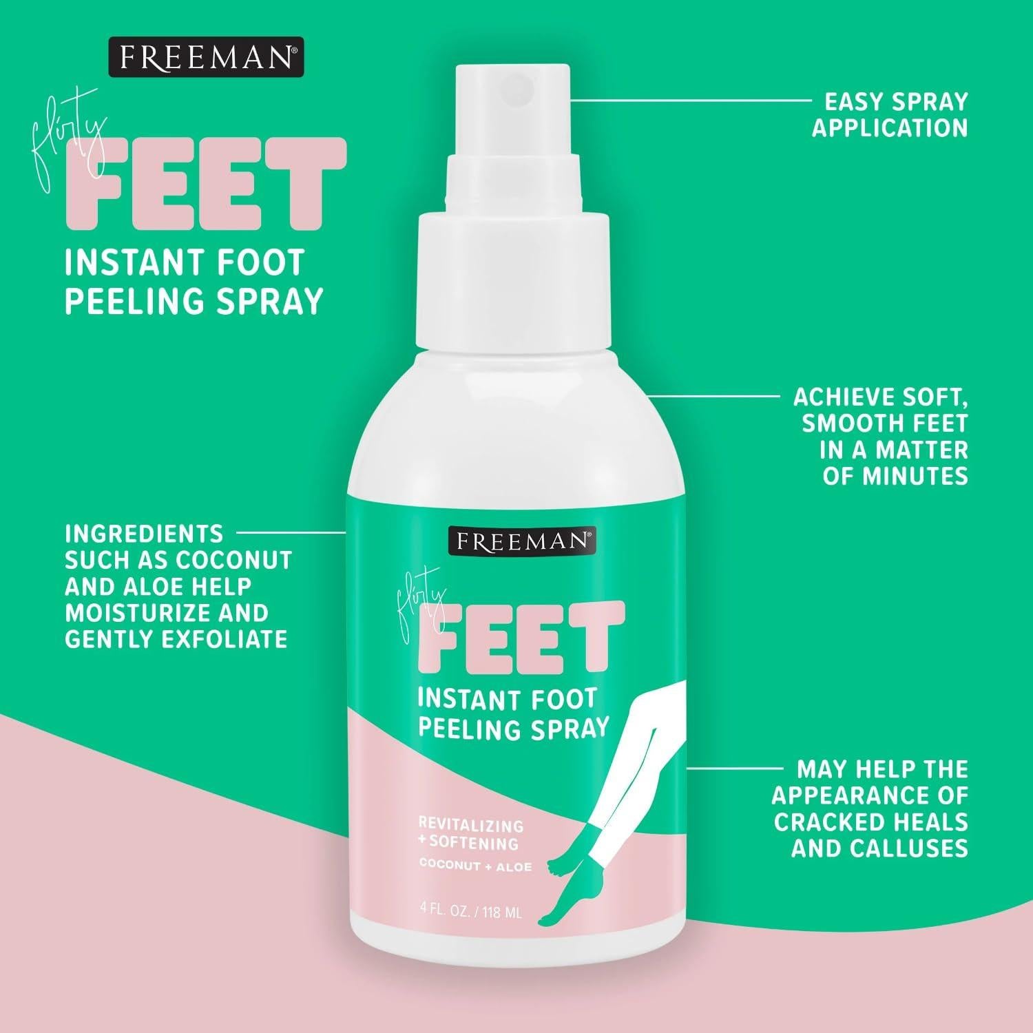 Spray Exfoliante para Pies Freeman Flirty Feet 118 ml