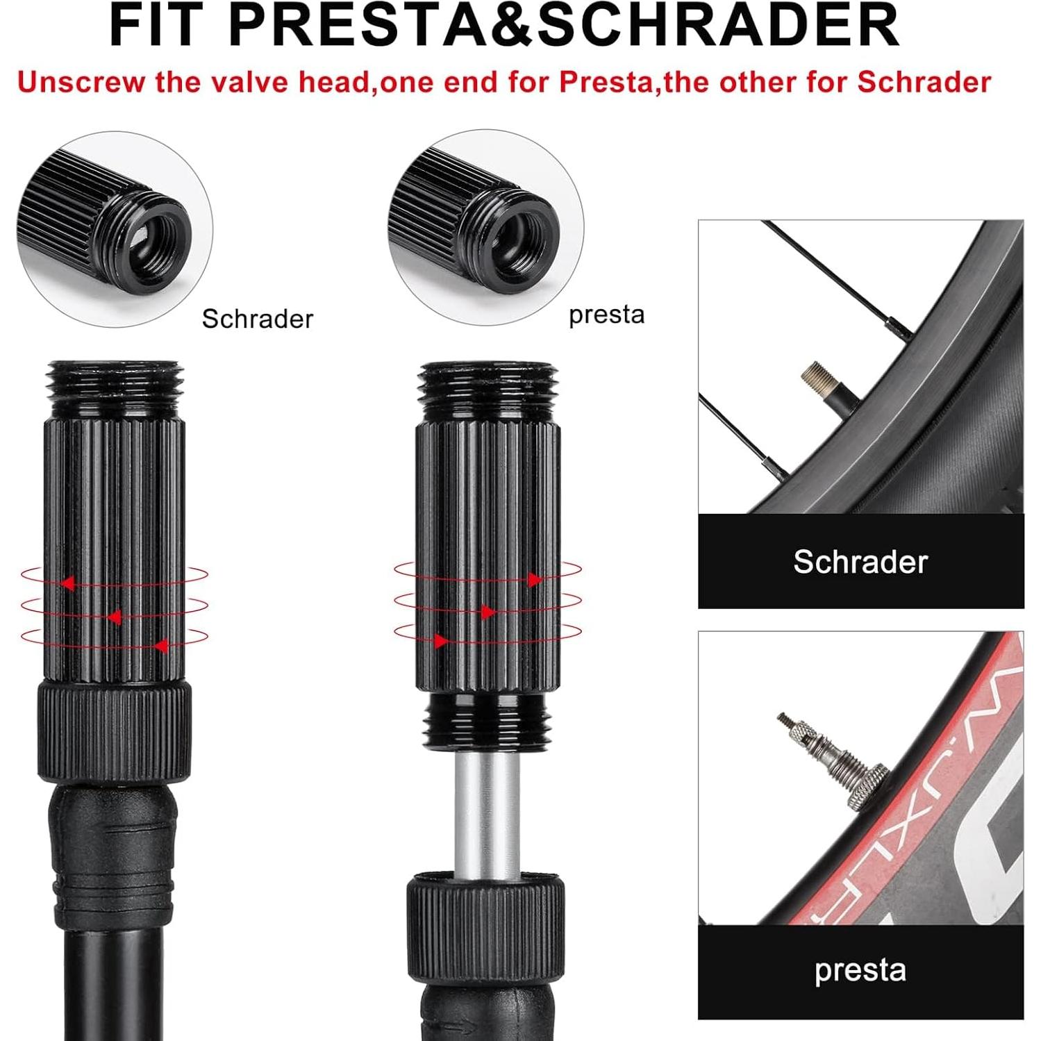 Bomba de Bicicleta Portátil CXWXC Mini con Manómetro 120 PSI