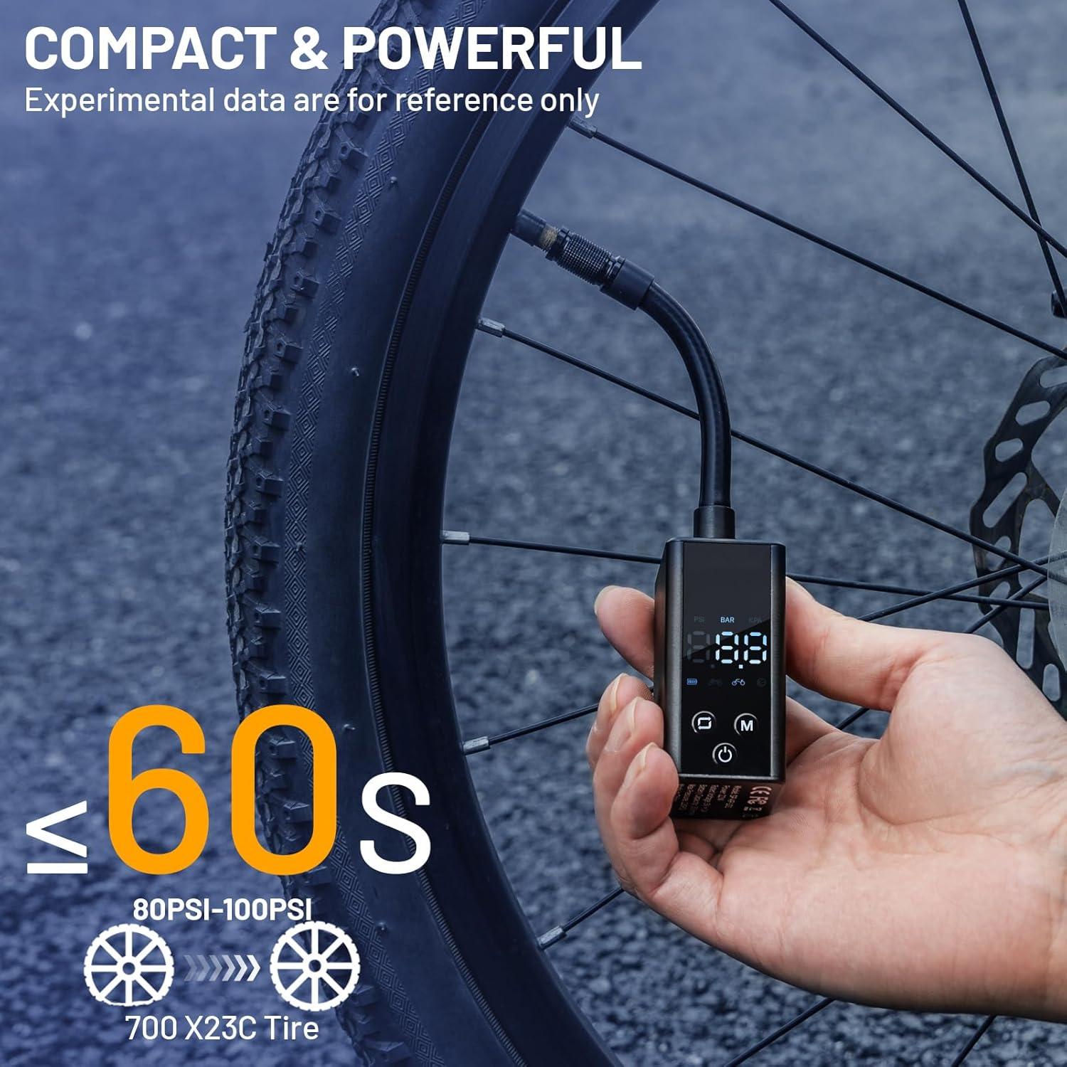 Mini bomba de aire eléctrica AUMENTAR con manómetro 120 PSI