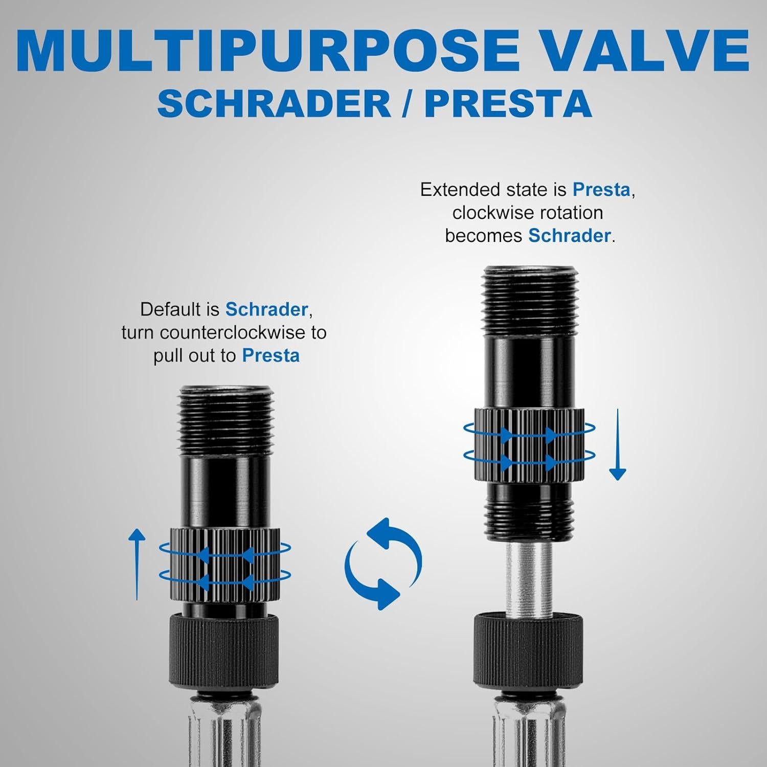 Bomba de Bicicleta Mini Hycline con Manómetro 140 PSI - Negra