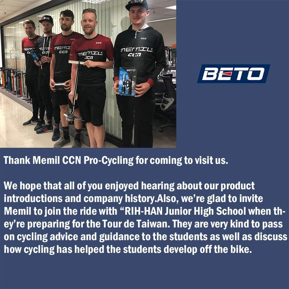 Bomba de bicicleta Beto CO2 y manual, 80g, cabezal doble