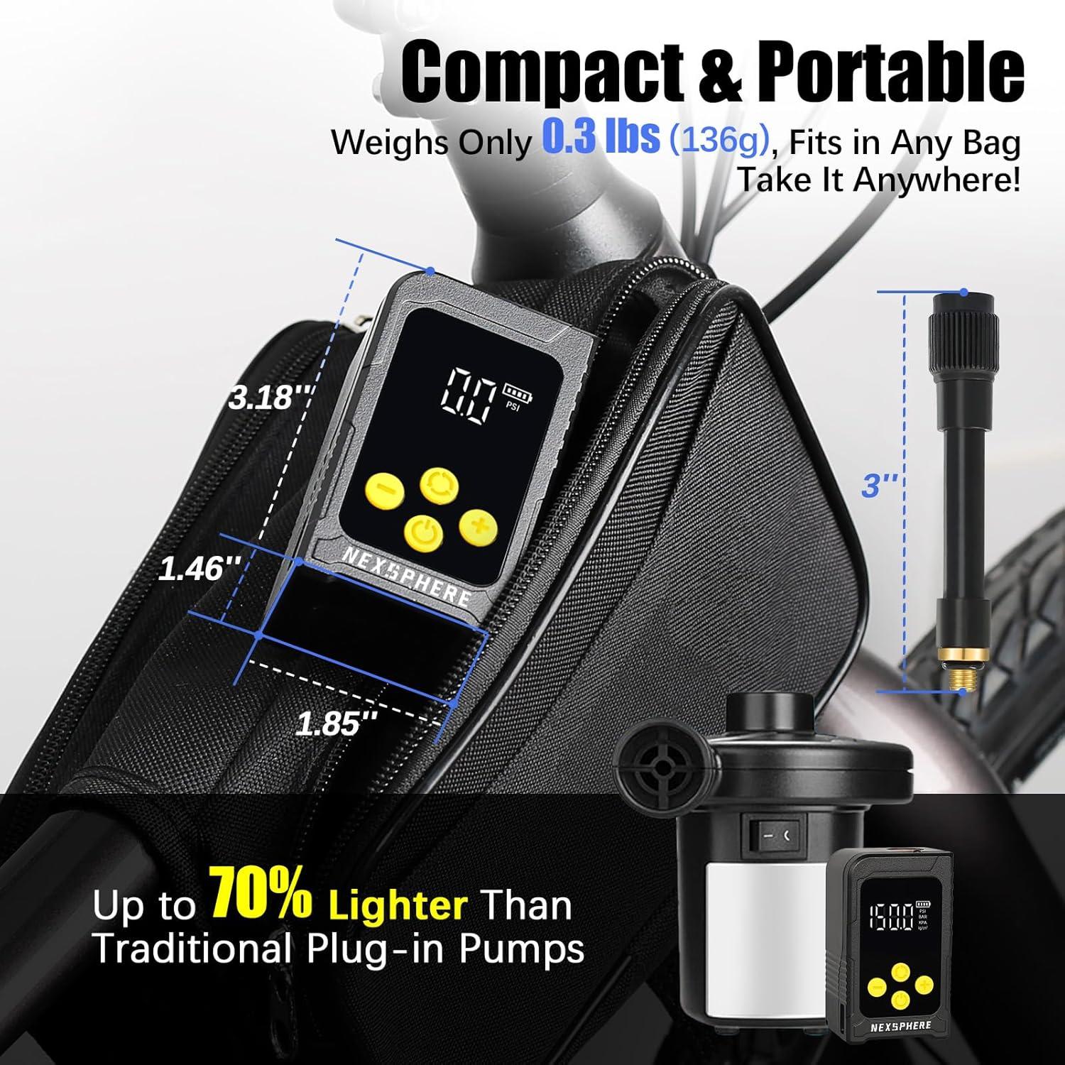 Mini Bomba de Neumáticos NexSphere 150 PSI Portátil