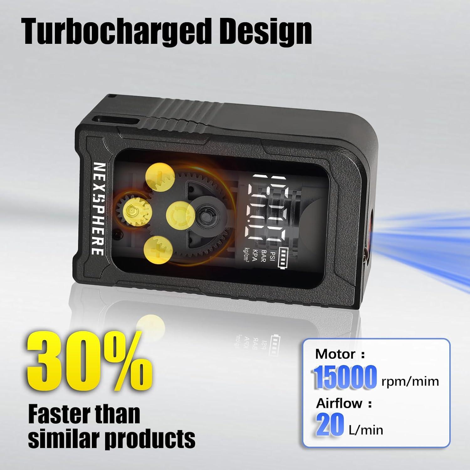 Mini Bomba de Neumáticos NexSphere 150 PSI Portátil