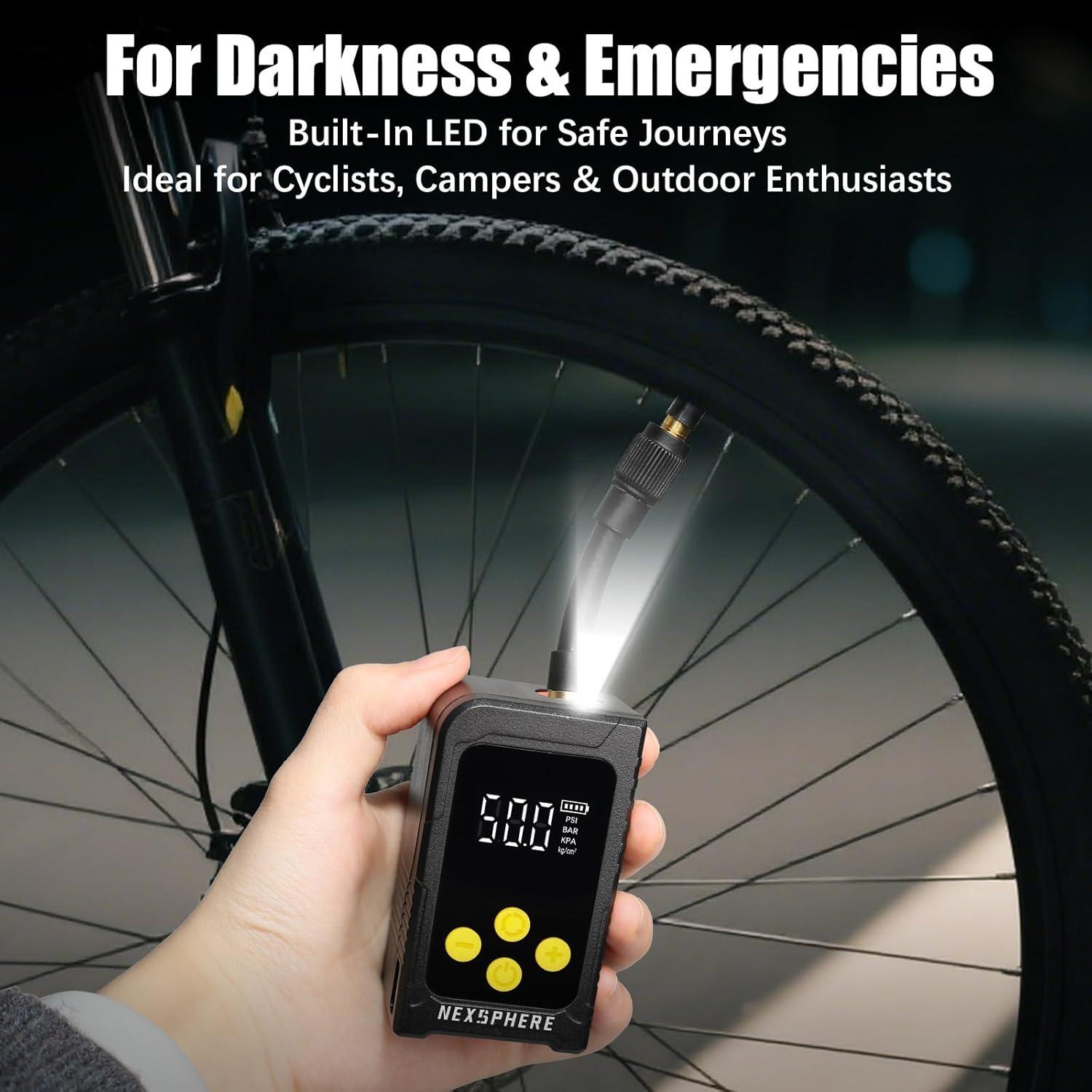 Mini Bomba de Neumáticos NexSphere 150 PSI Portátil