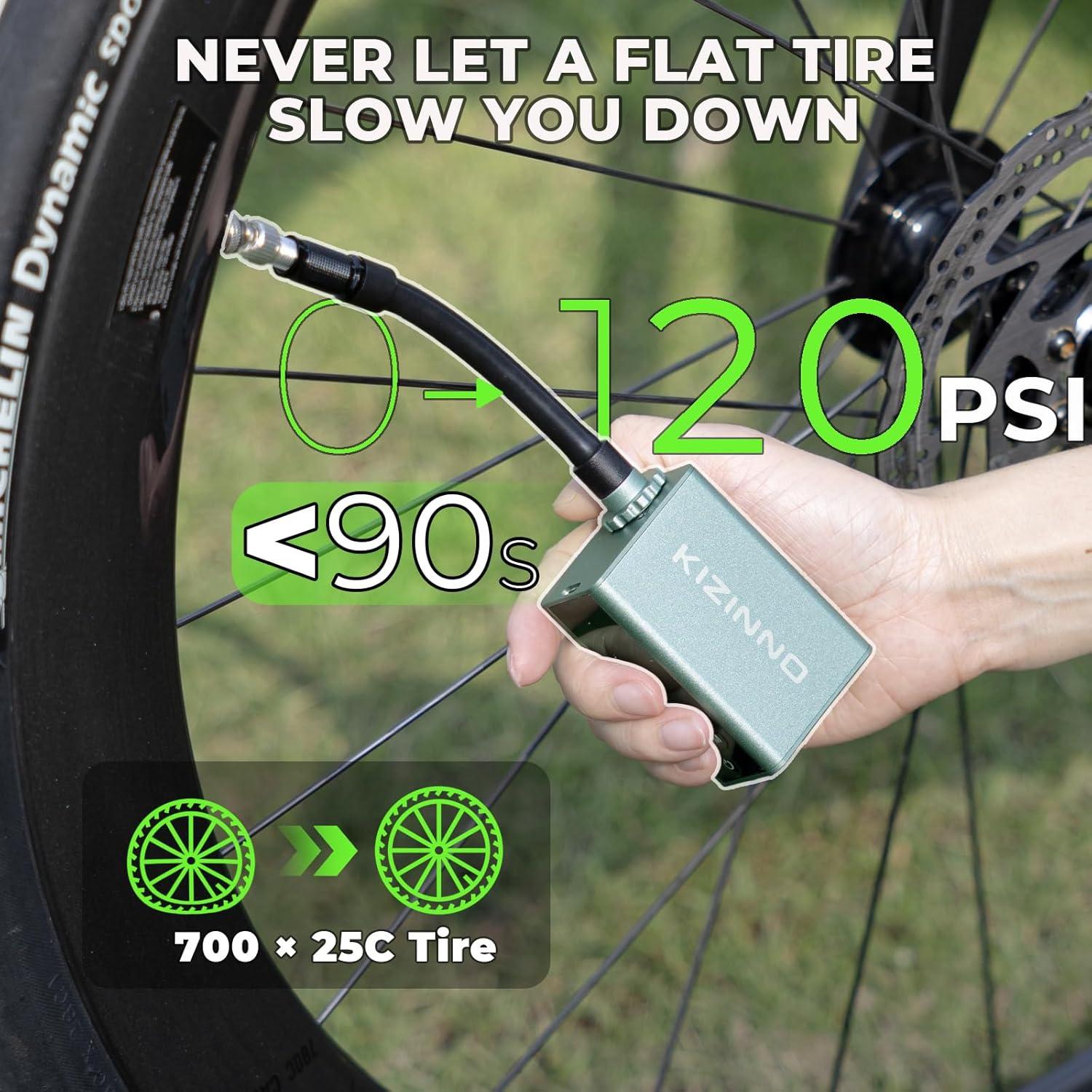 Mini bomba de bicicleta KIZINNO B7 120 PSI portátil verde