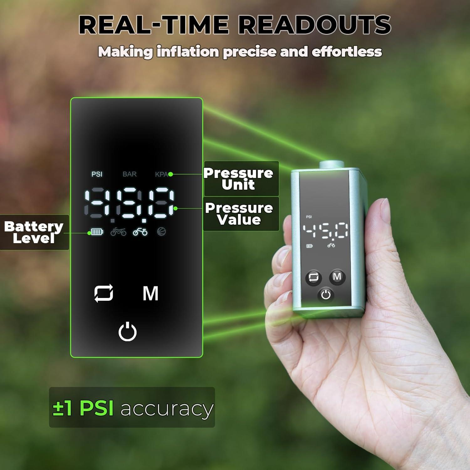 Mini bomba de bicicleta KIZINNO B7 120 PSI portátil verde