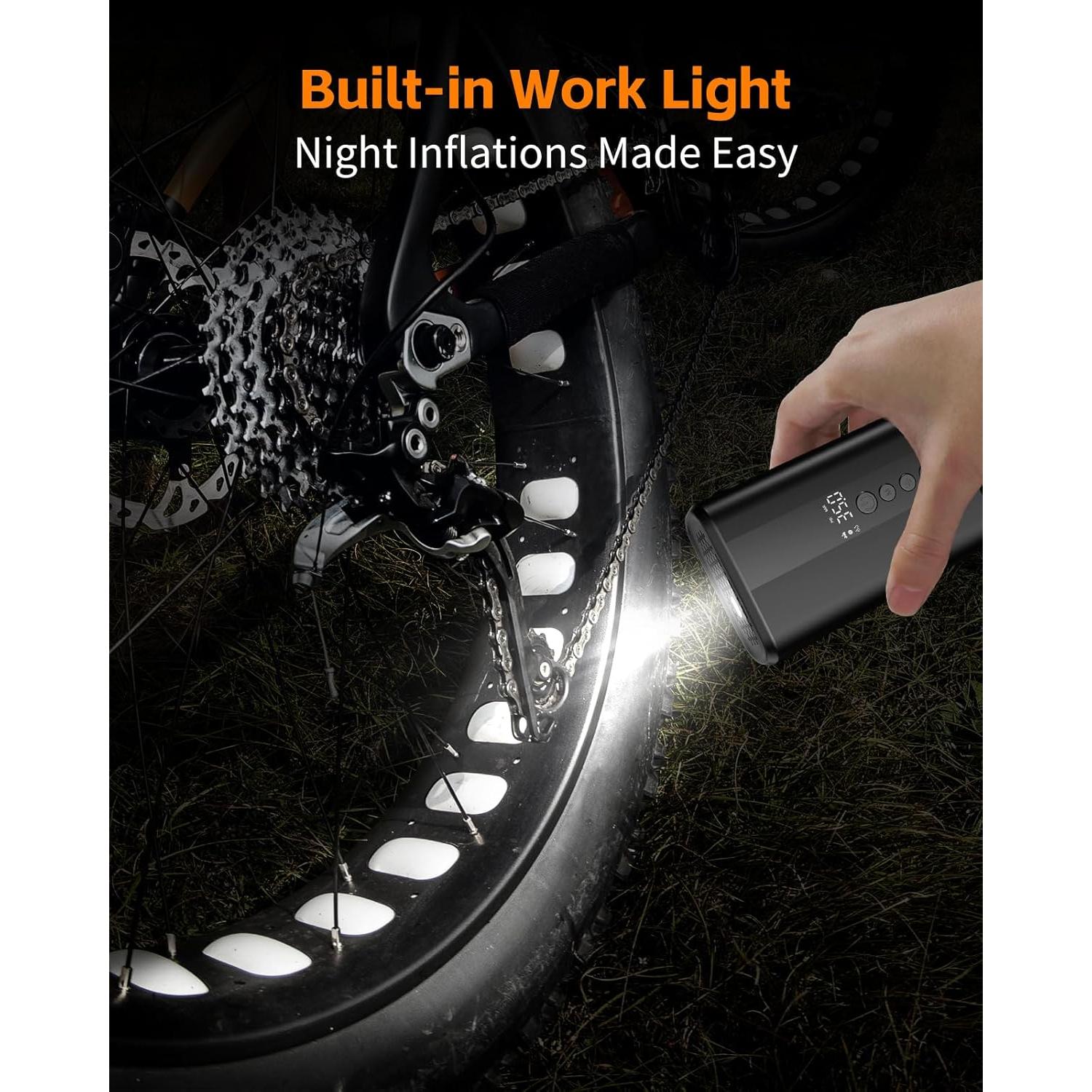 Bomba de Aire Eléctrica Yearntour 150PSI Portátil con Luz LED