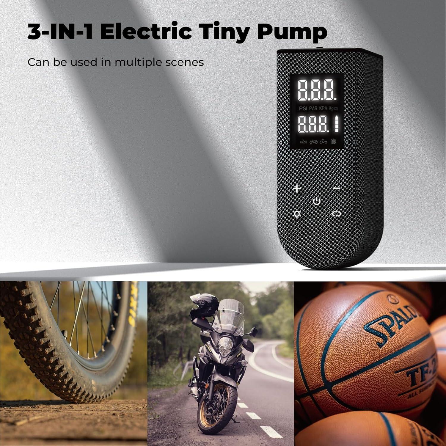 Mini Bomba de Bicicleta YINDUZ 100 PSI Portátil con Pantalla LED