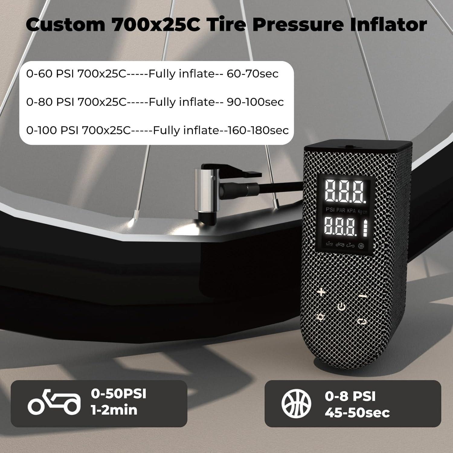 Mini Bomba de Bicicleta YINDUZ 100 PSI Portátil con Pantalla LED