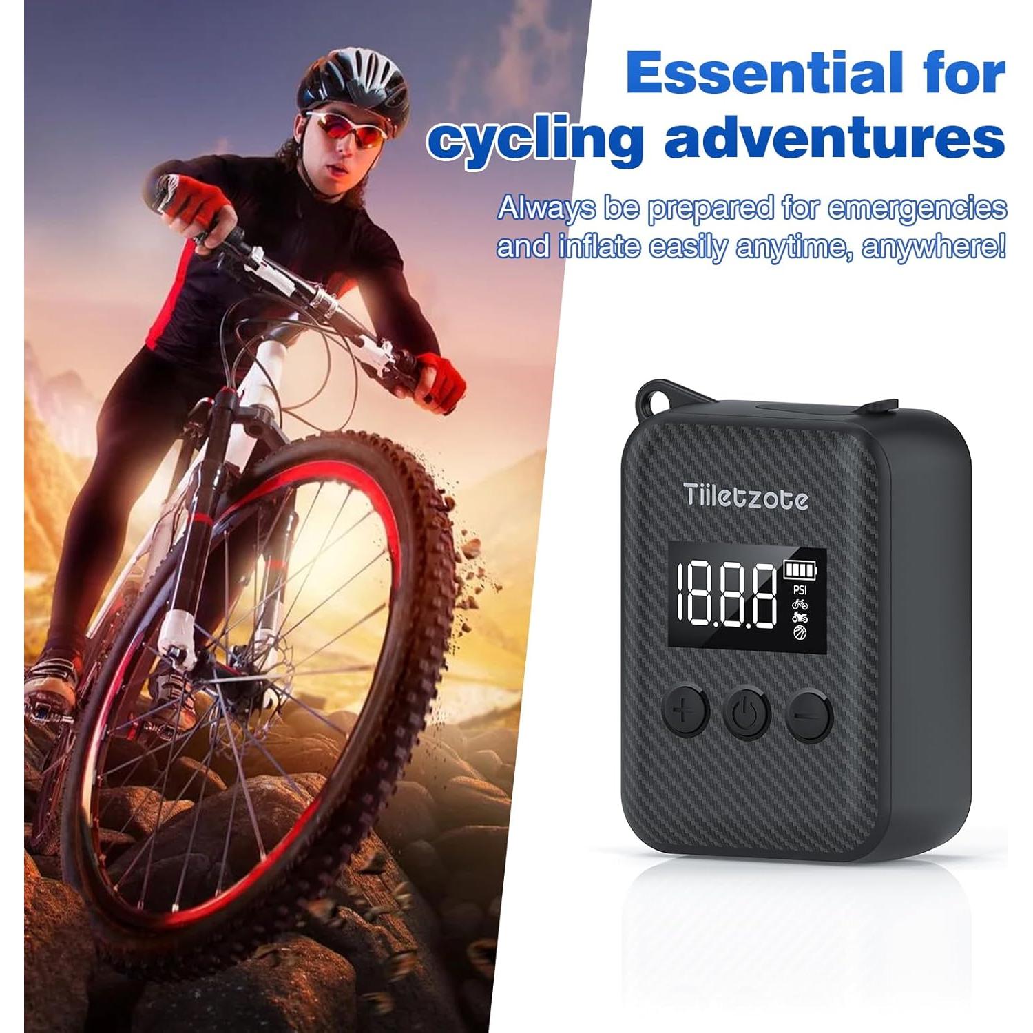 Bomba de Bicicleta Eléctrica Tiiletzote Mini 130 PSI Portátil