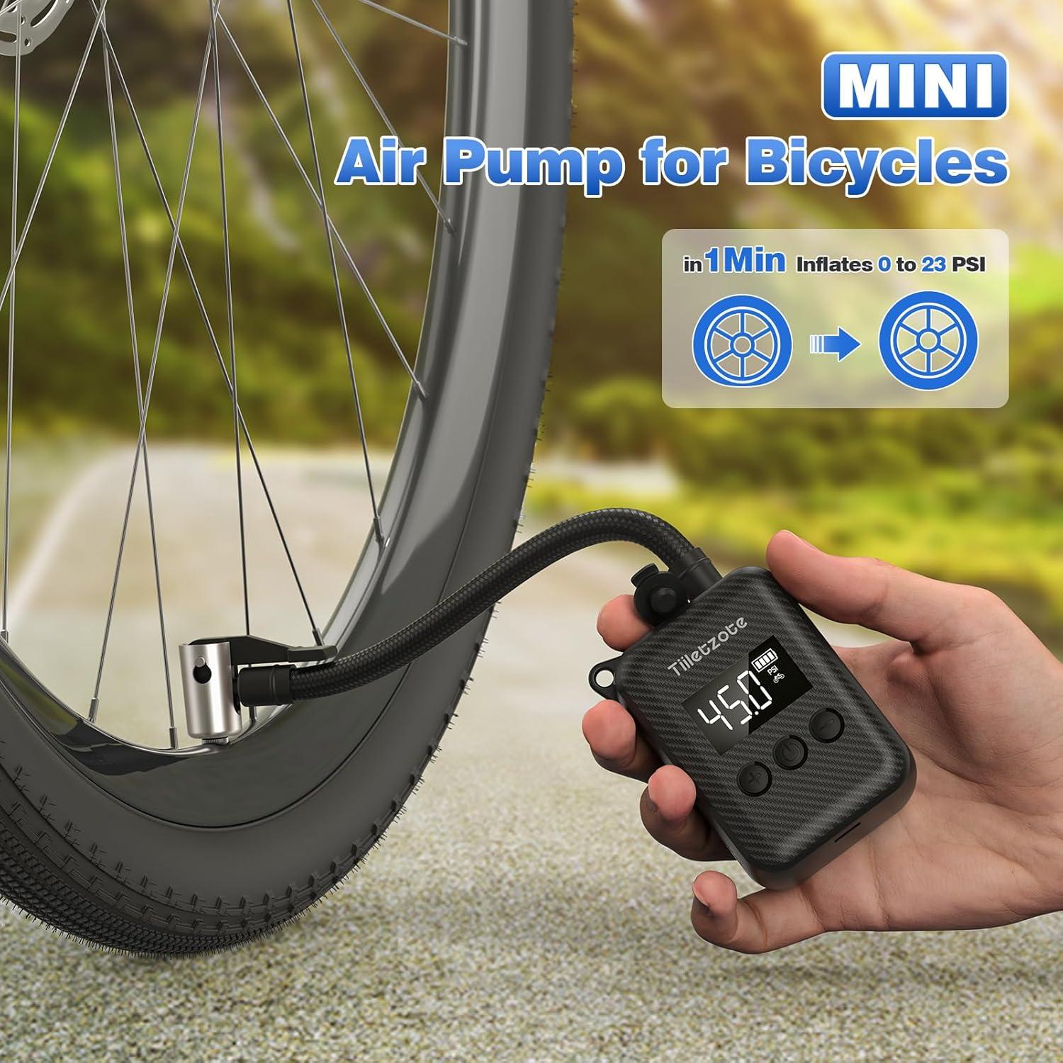 Bomba de Bicicleta Eléctrica Tiiletzote Mini 130 PSI Portátil