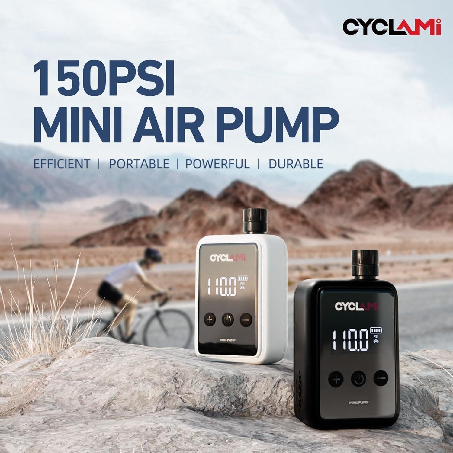 Bomba de Bicicleta Eléctrica CYCLAMI 150 PSI Mini Portátil