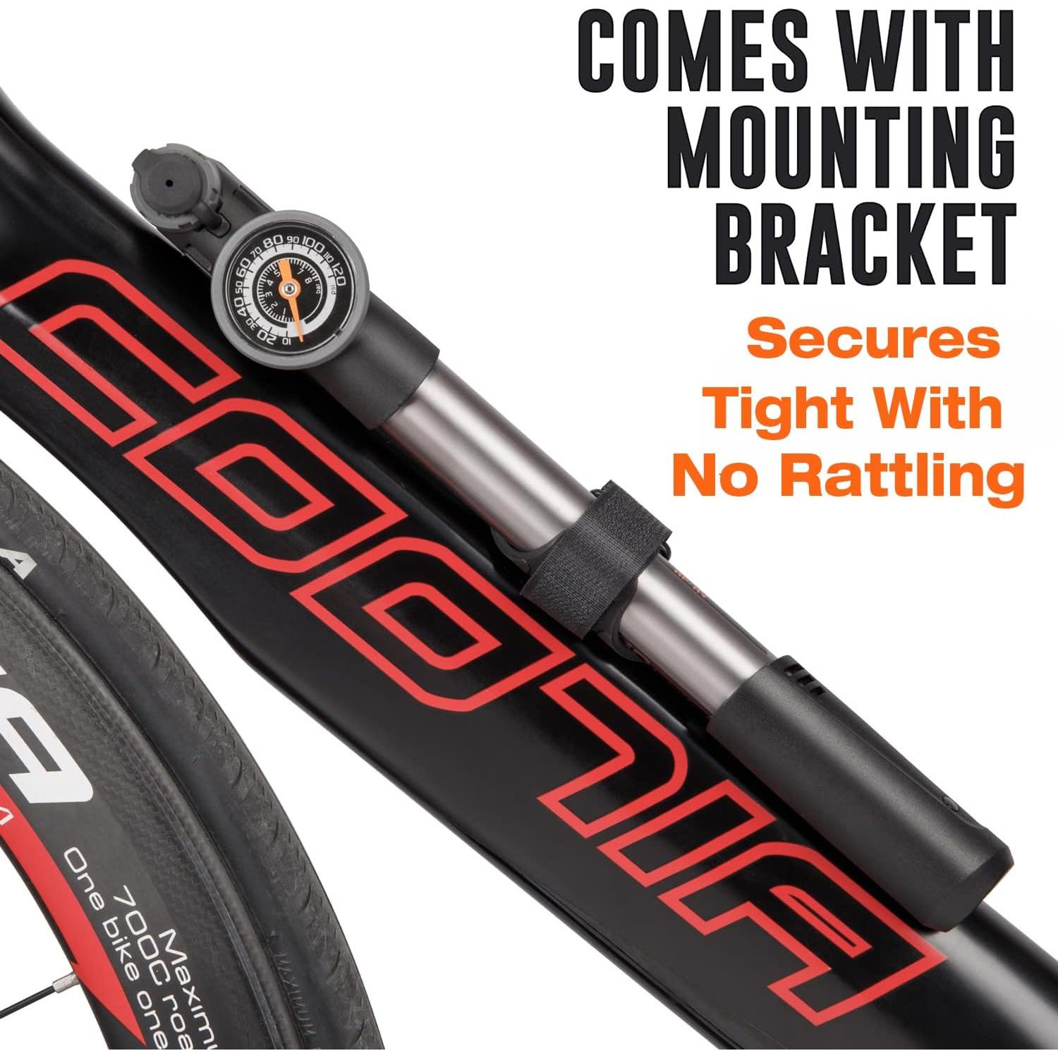 Mini Bomba de Bicicleta Kadacha con Manómetro 120 PSI