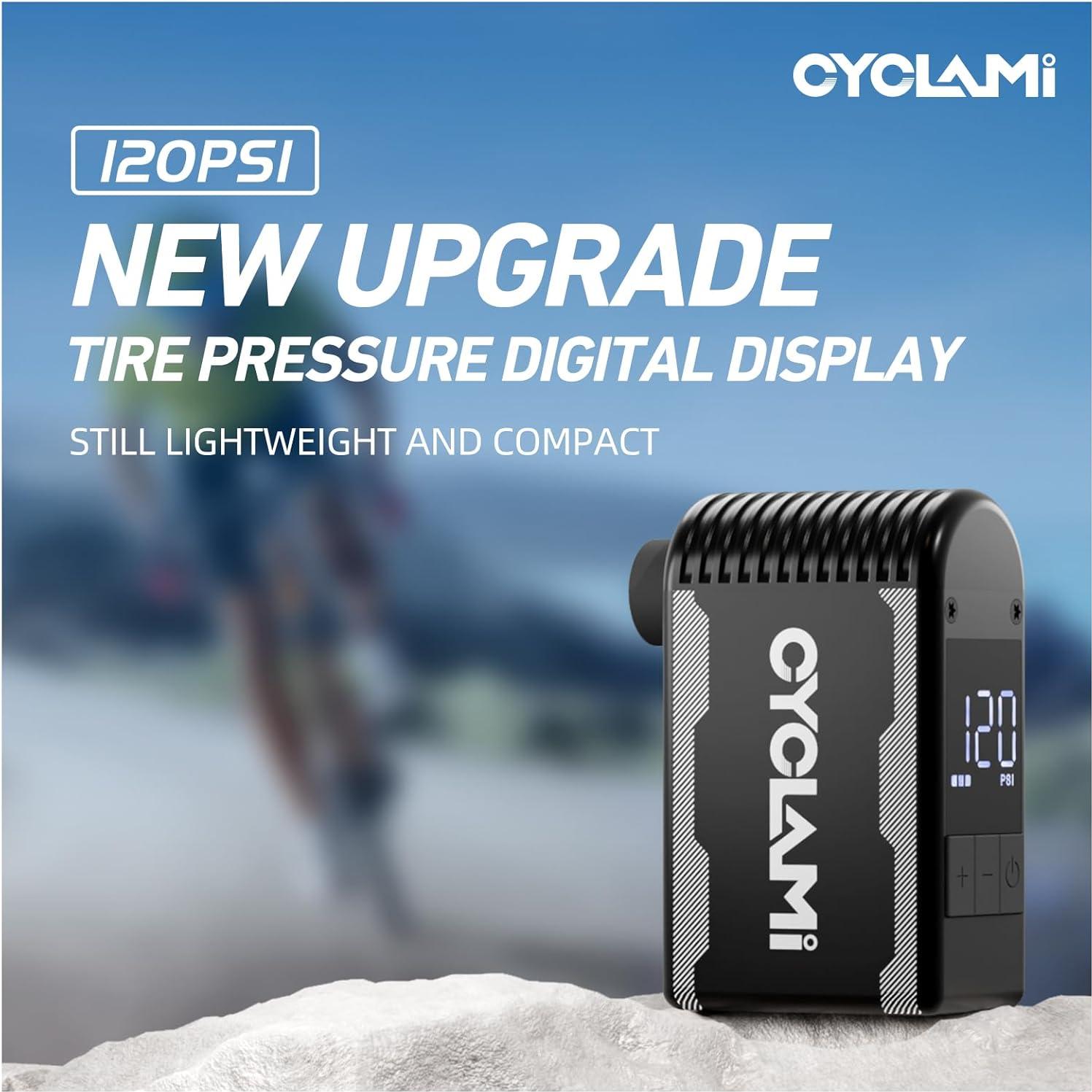 Bomba de Bicicleta Eléctrica CYCLAMI A2S 120PSI con Manómetro