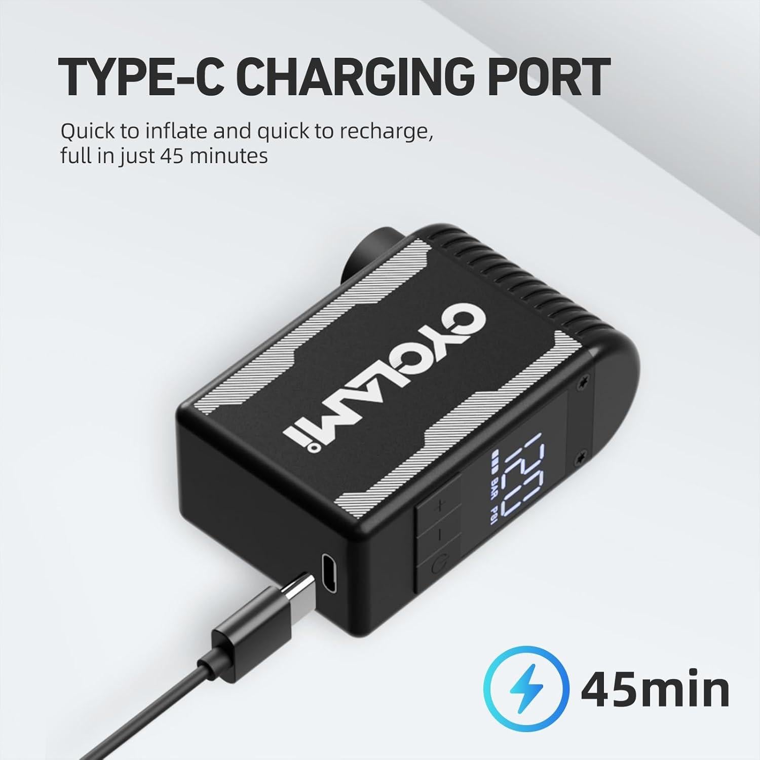 Bomba de Bicicleta Eléctrica CYCLAMI A2S 120PSI con Manómetro