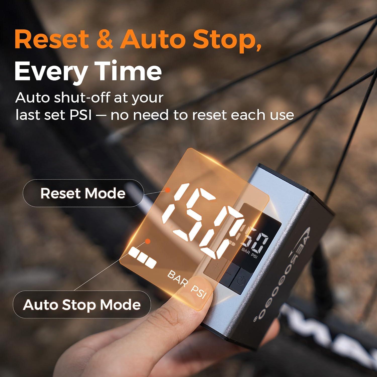 Bomba de neumáticos portátil Aerogogo A3 Max 150 PSI con manómetro