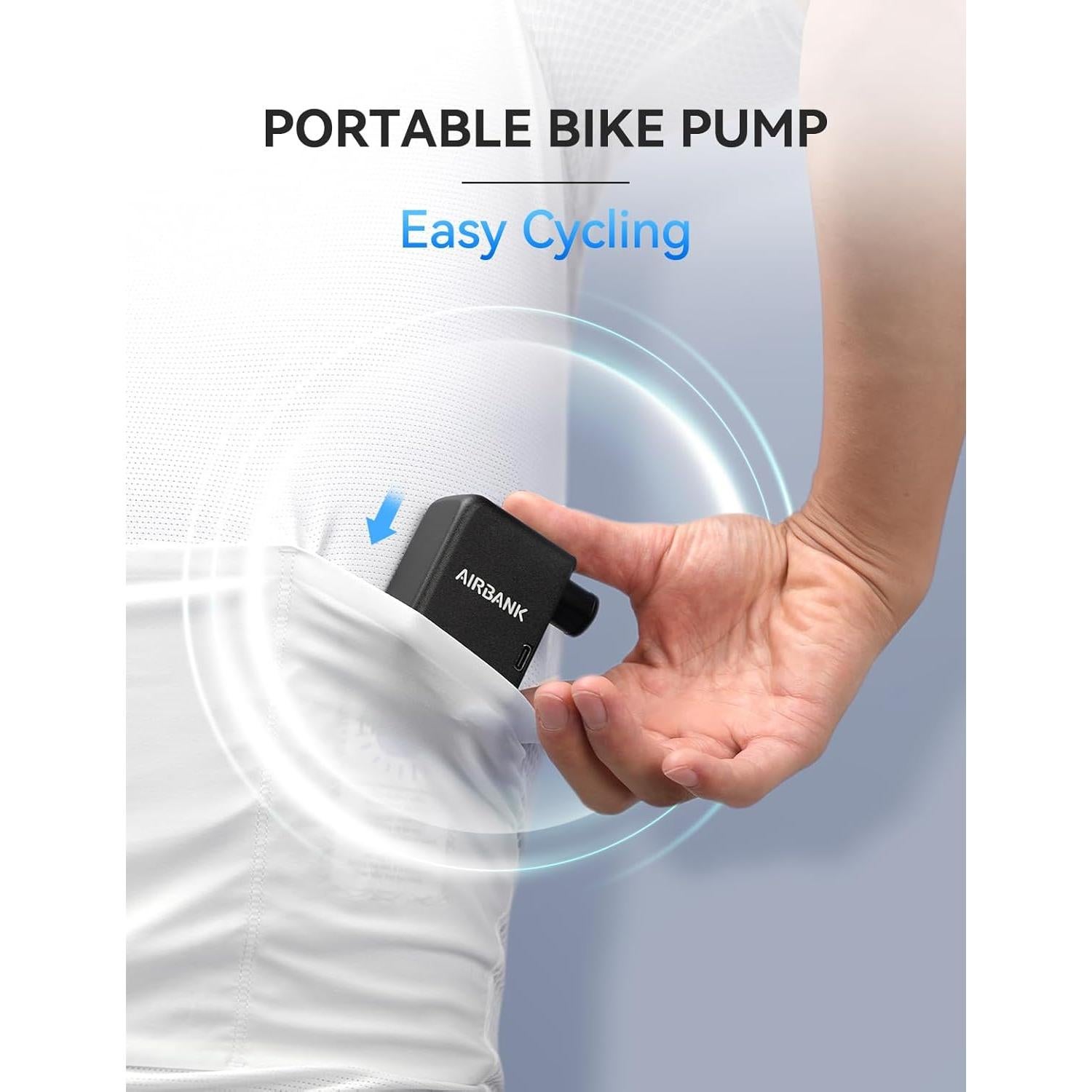 Bomba Eléctrica Portátil AIRBANK POCKET 100PSI para Bicicleta