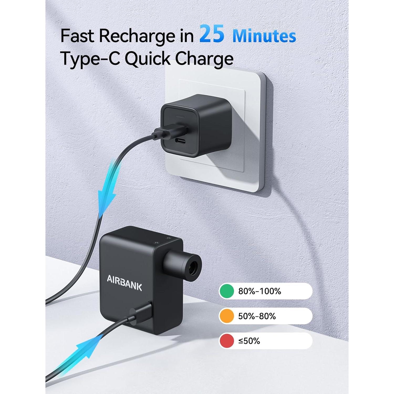 Bomba Eléctrica Portátil AIRBANK POCKET 100PSI para Bicicleta