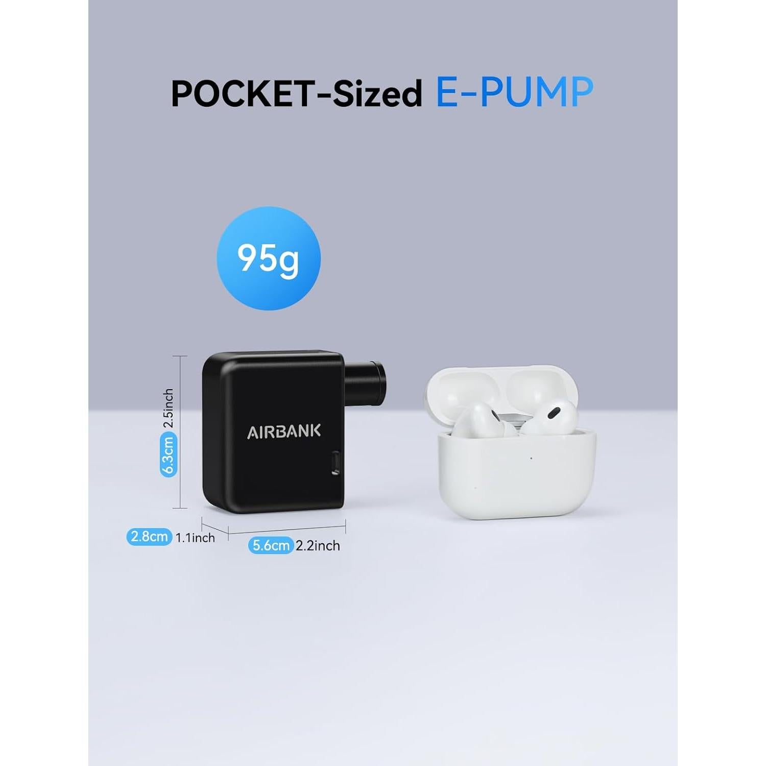 Bomba Eléctrica Portátil AIRBANK POCKET 100PSI para Bicicleta