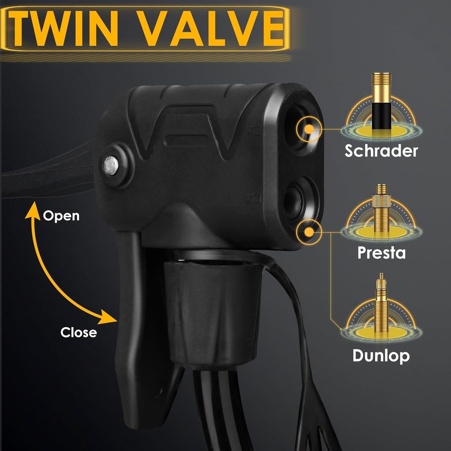 Bomba de Bicicleta VOGORA con Manómetro, Portátil, Doble Válvula