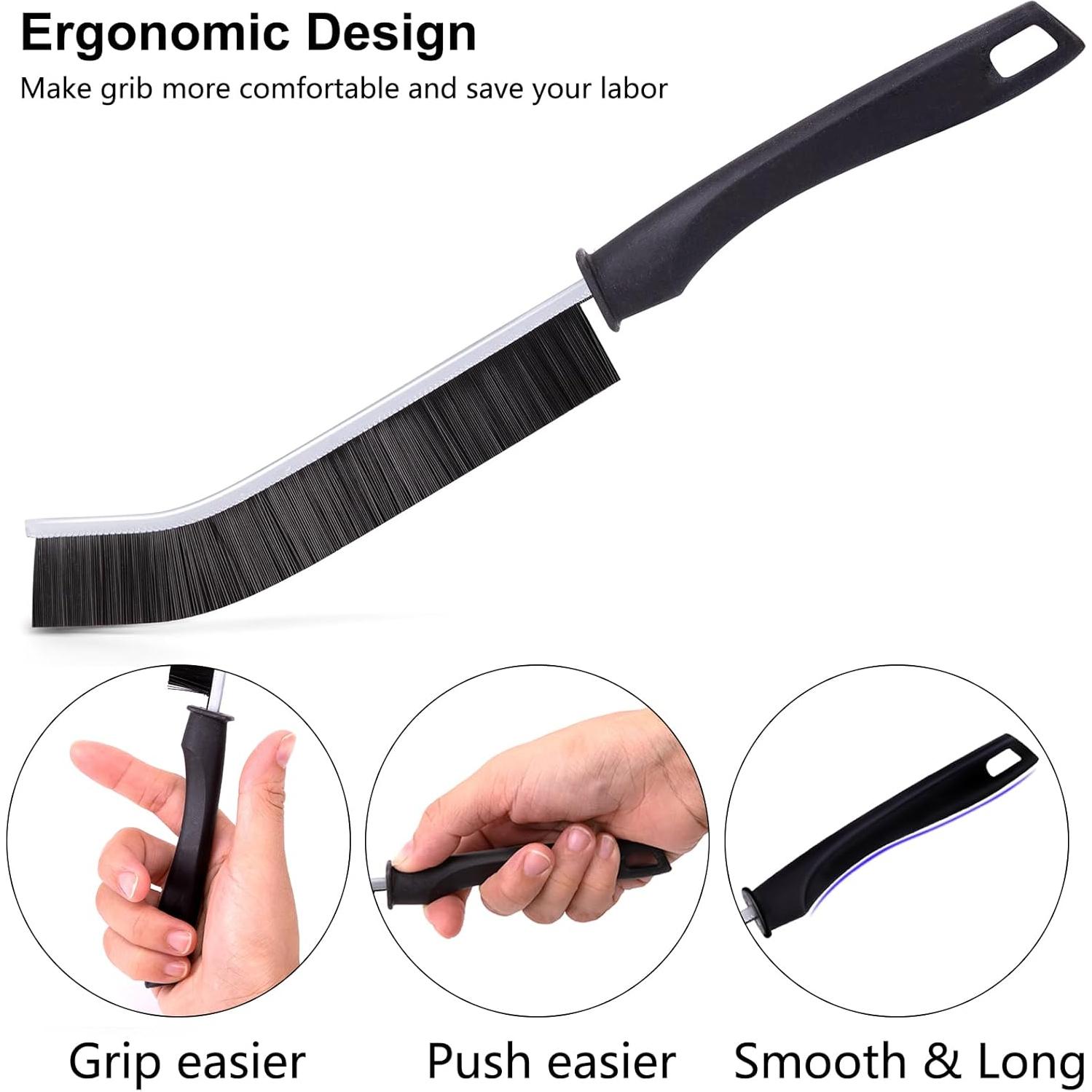 2Pcs Hard Bristle Crevice Cleaning Brush, Ginsco Multifunctional Crevice Cleaning Tools for Household Use, Gap Cleaning Brush Thin Brush Grout Cleaner Brush Small Brush for Window Kitchen Bathroom