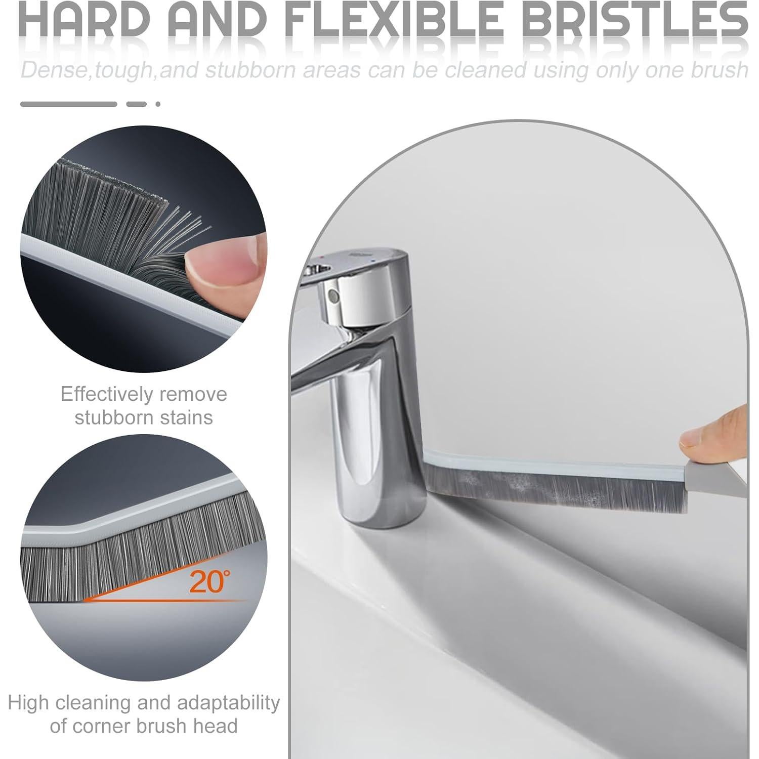 Cepillo de limpieza de ranuras YIGAARUI - 3 piezas, ángulo 15°