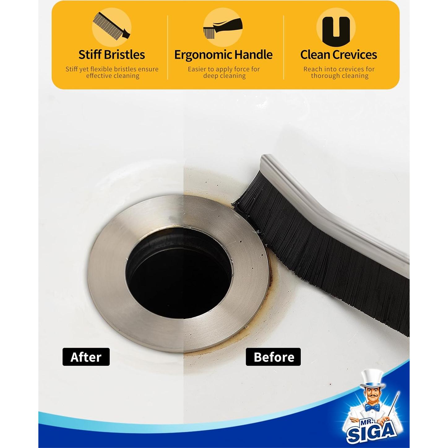 Cepillo de Limpieza de Grietas MR.SIGA, Juego de 5, Negro