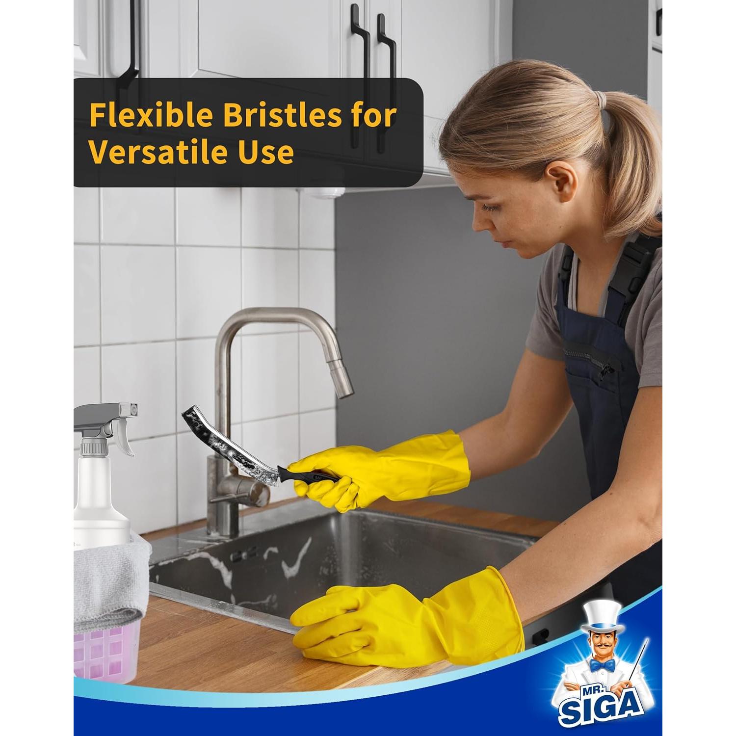 Cepillo de Limpieza de Grietas MR.SIGA, Juego de 5, Negro
