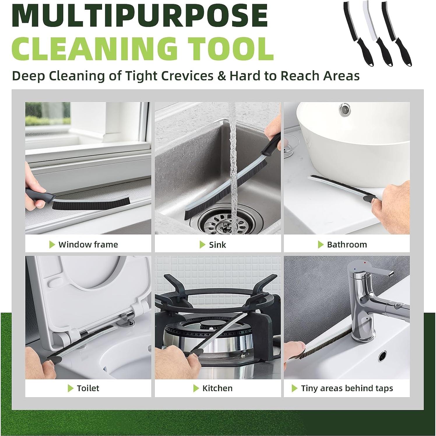 Cepillo de limpieza delgado KMOSENIA 3 unidades cerdas duras