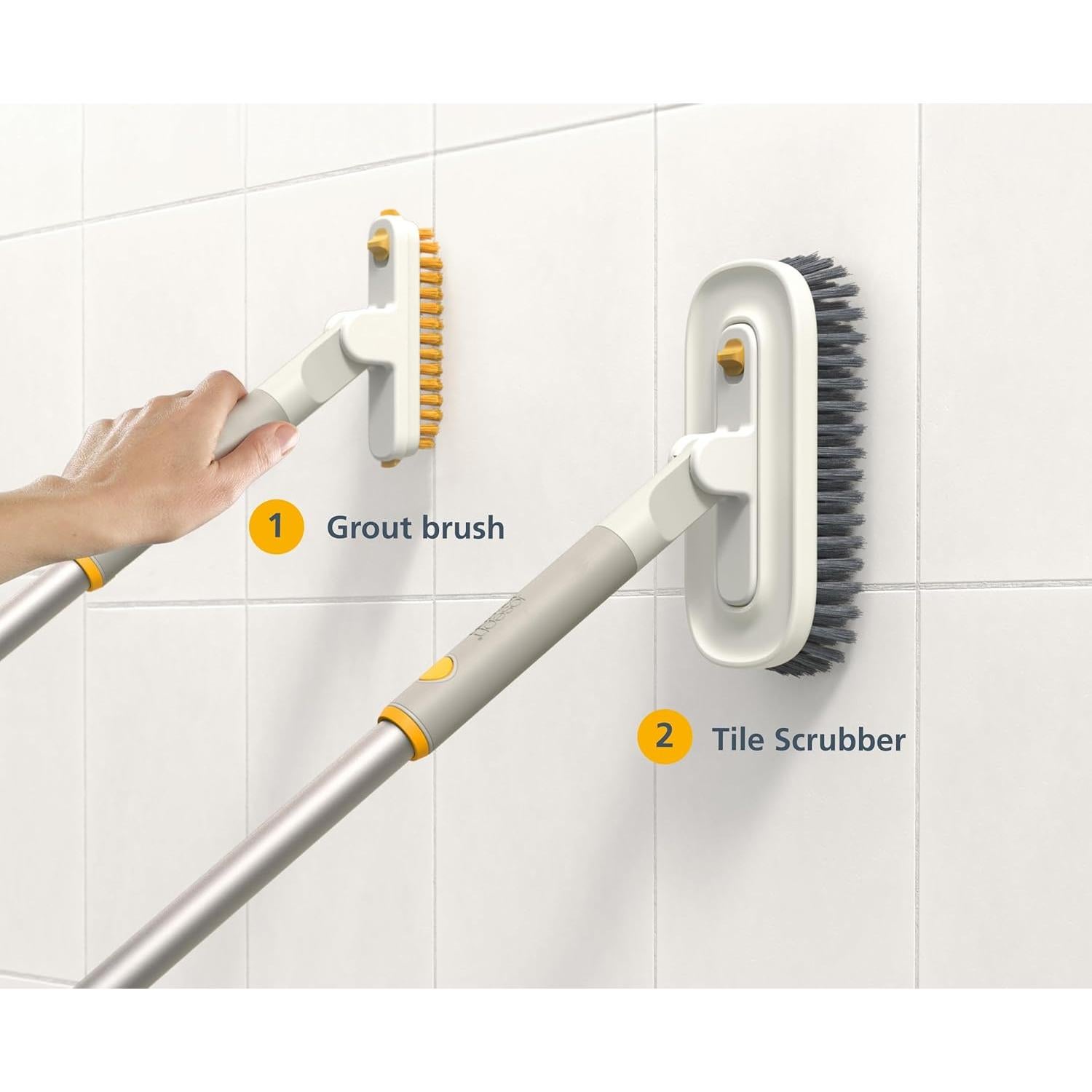 Limpiador de Azulejos 2-en-1 Joseph Joseph con Cepillo de Juntas