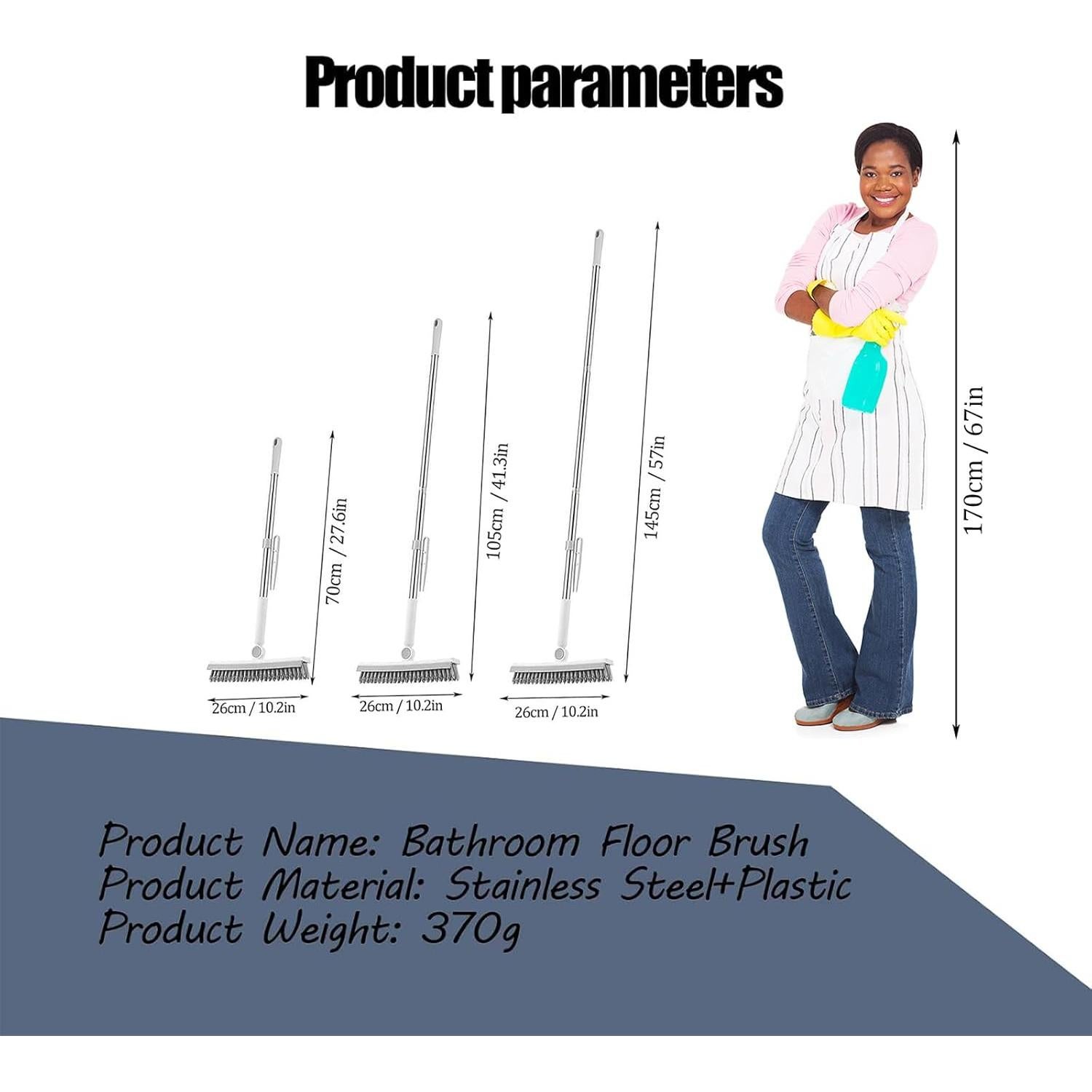 Cepillo de Fregado 3 en 1 YSDSDAKA con Mango Ajustable 144.78 cm