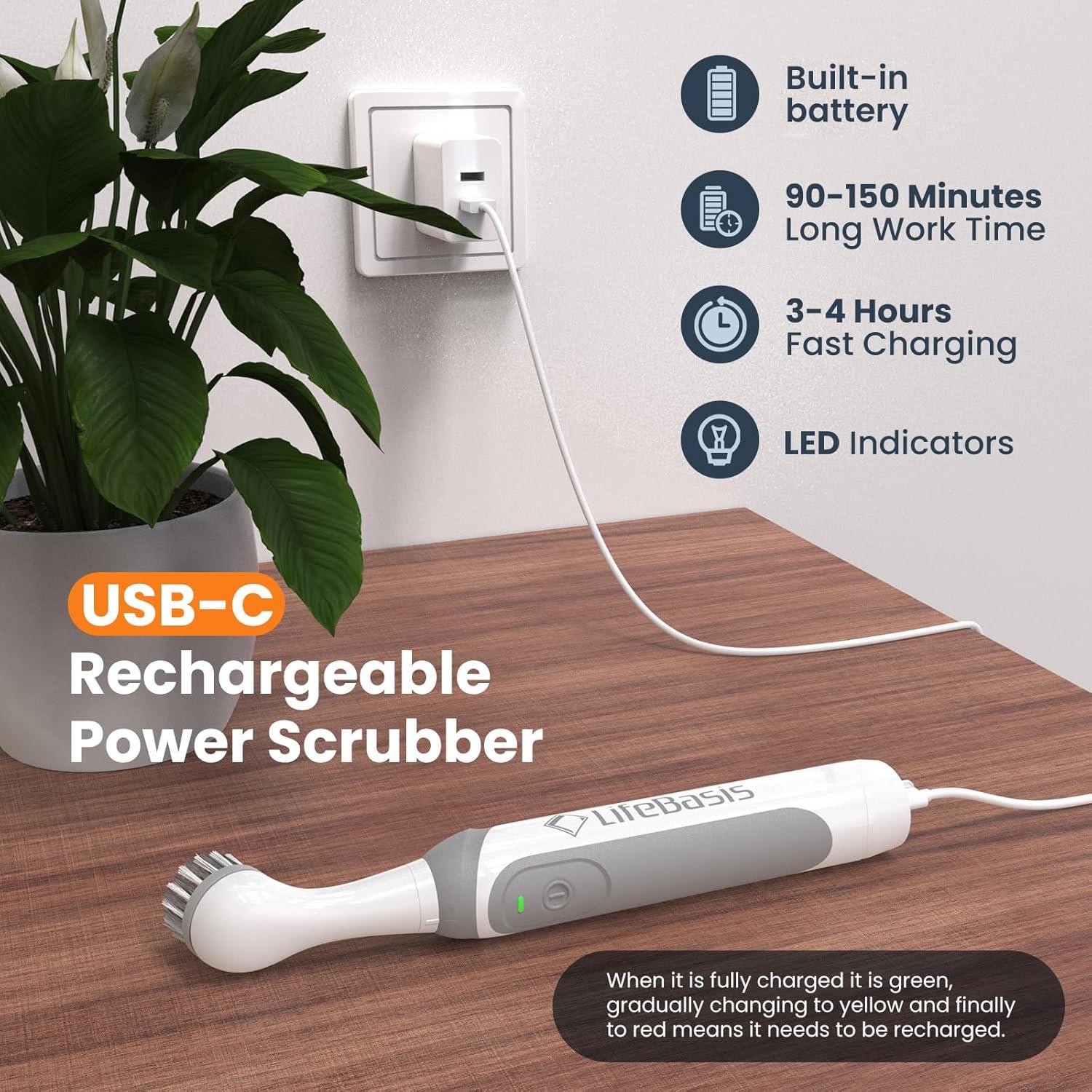 Cepillo de limpieza eléctrico LifeBasis recargable IPX7