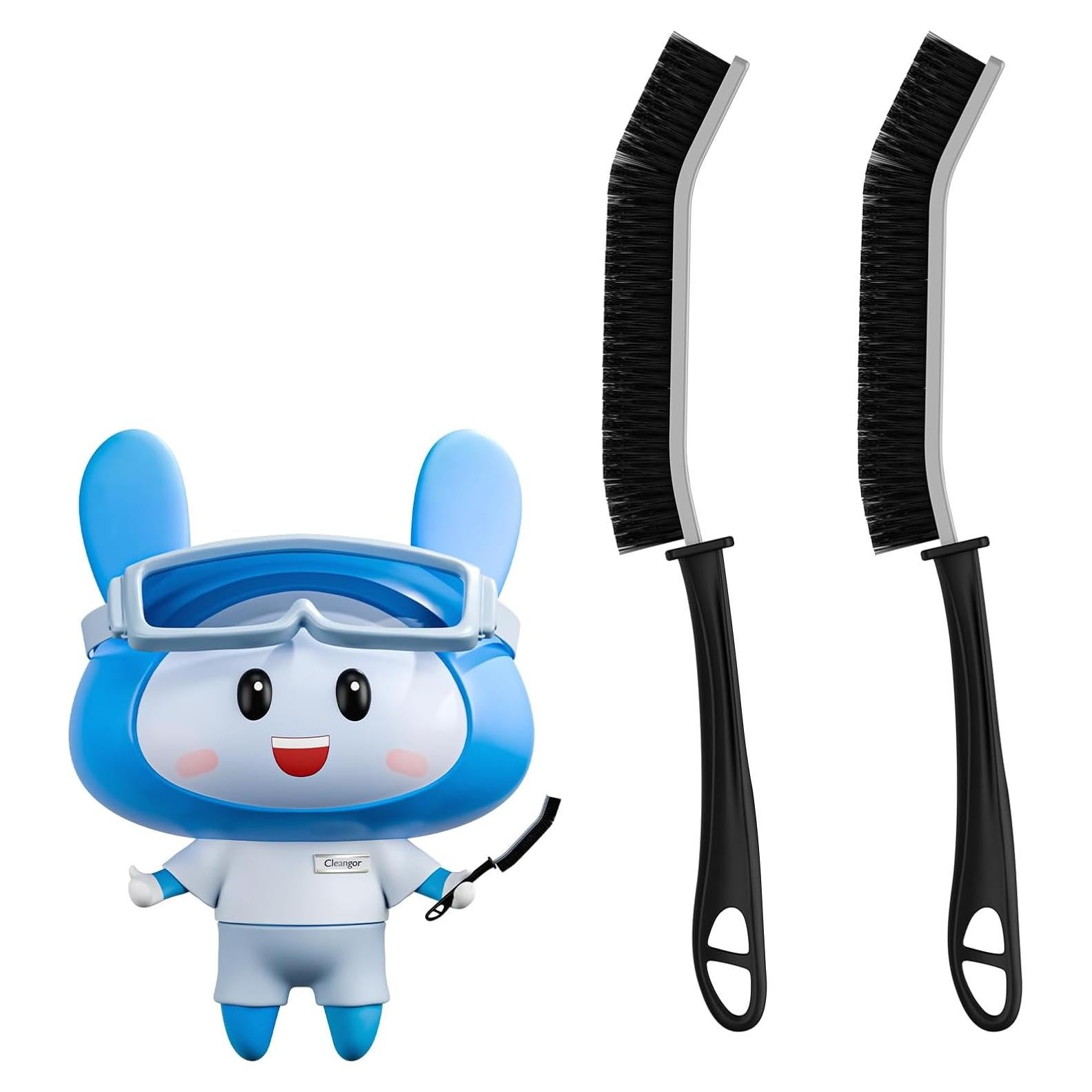 Cepillos de limpieza de ranuras CLEANGOR - 2 unidades, negro