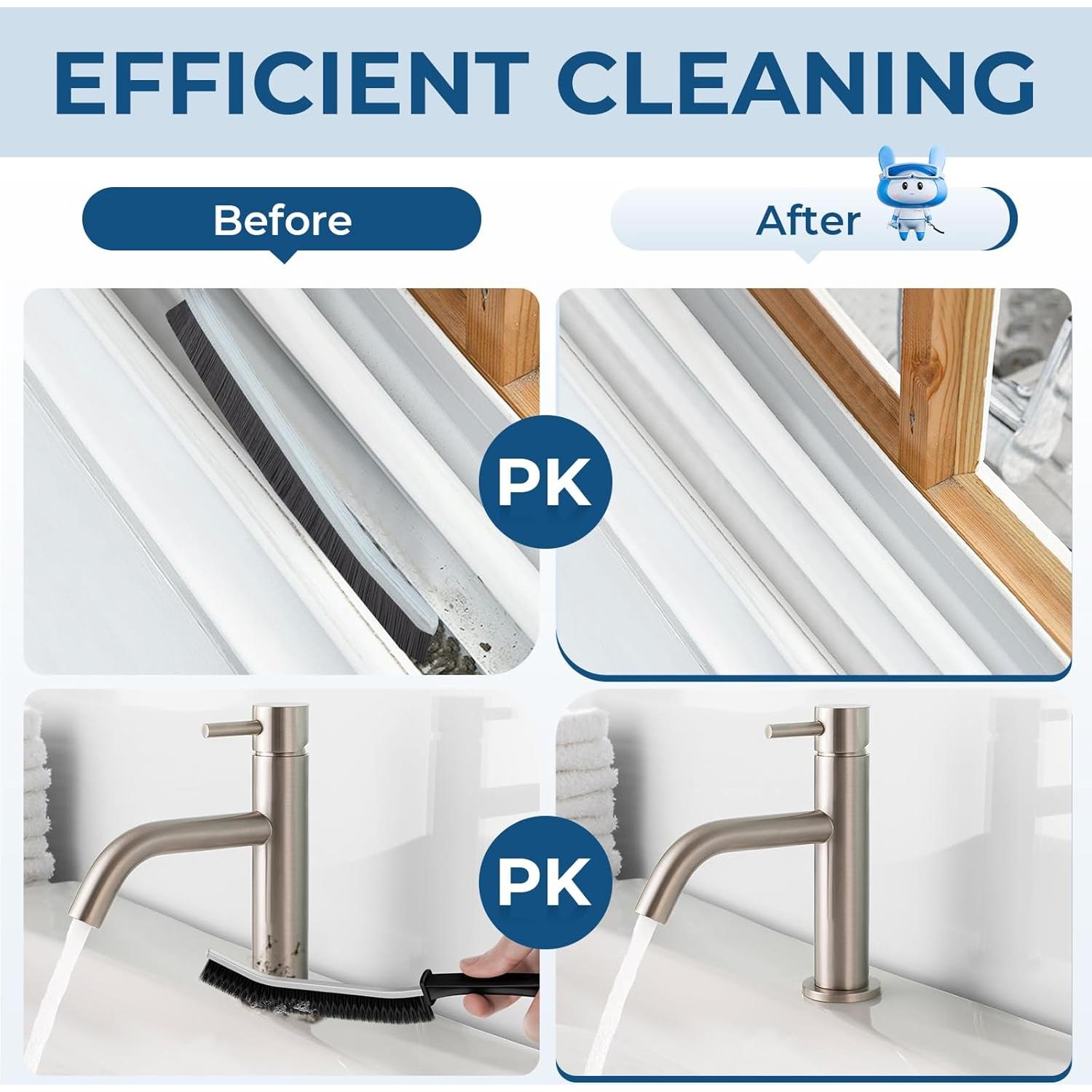 Cepillos de limpieza de ranuras CLEANGOR - 2 unidades, negro