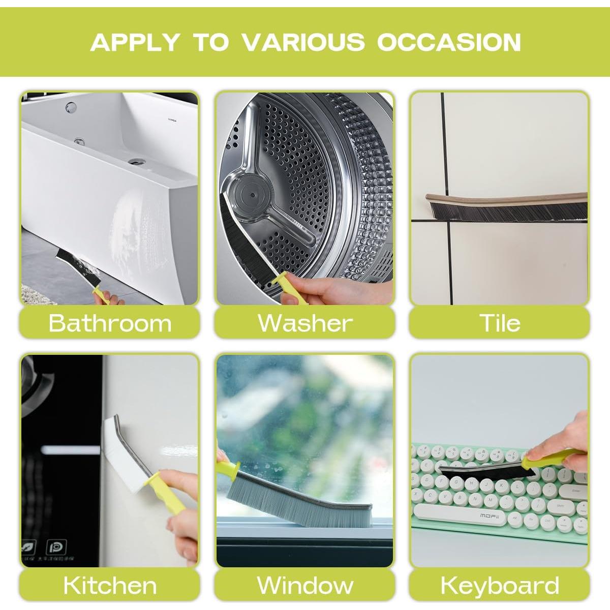 Paquete de 5 Cepillos de Limpieza de Ranuras FAMILIA CEPILLO - Cerdas Rígidas para Juntas y Esquinas