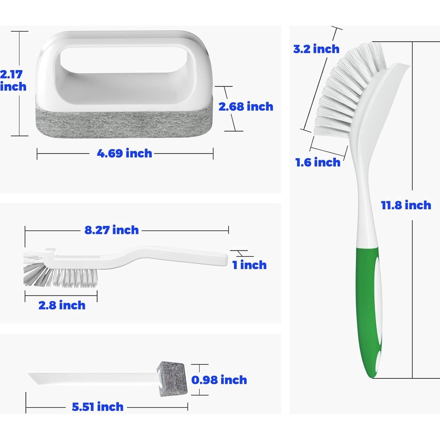Holikme 6 Piezas Cepillos de Limpieza de Cocina Verde