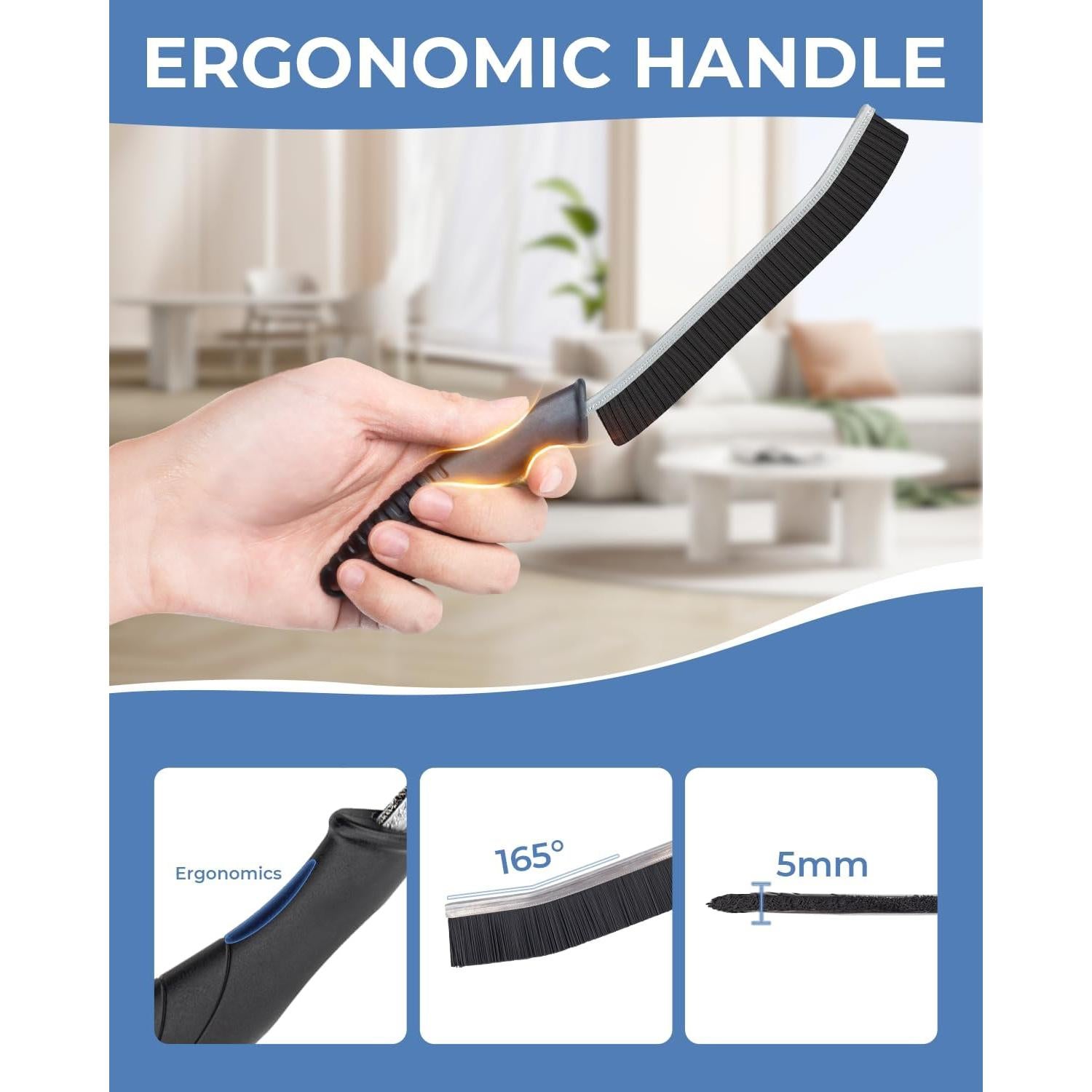 Cepillos de limpieza de ranuras CLEANGOR - 6 unidades, ergonómicos