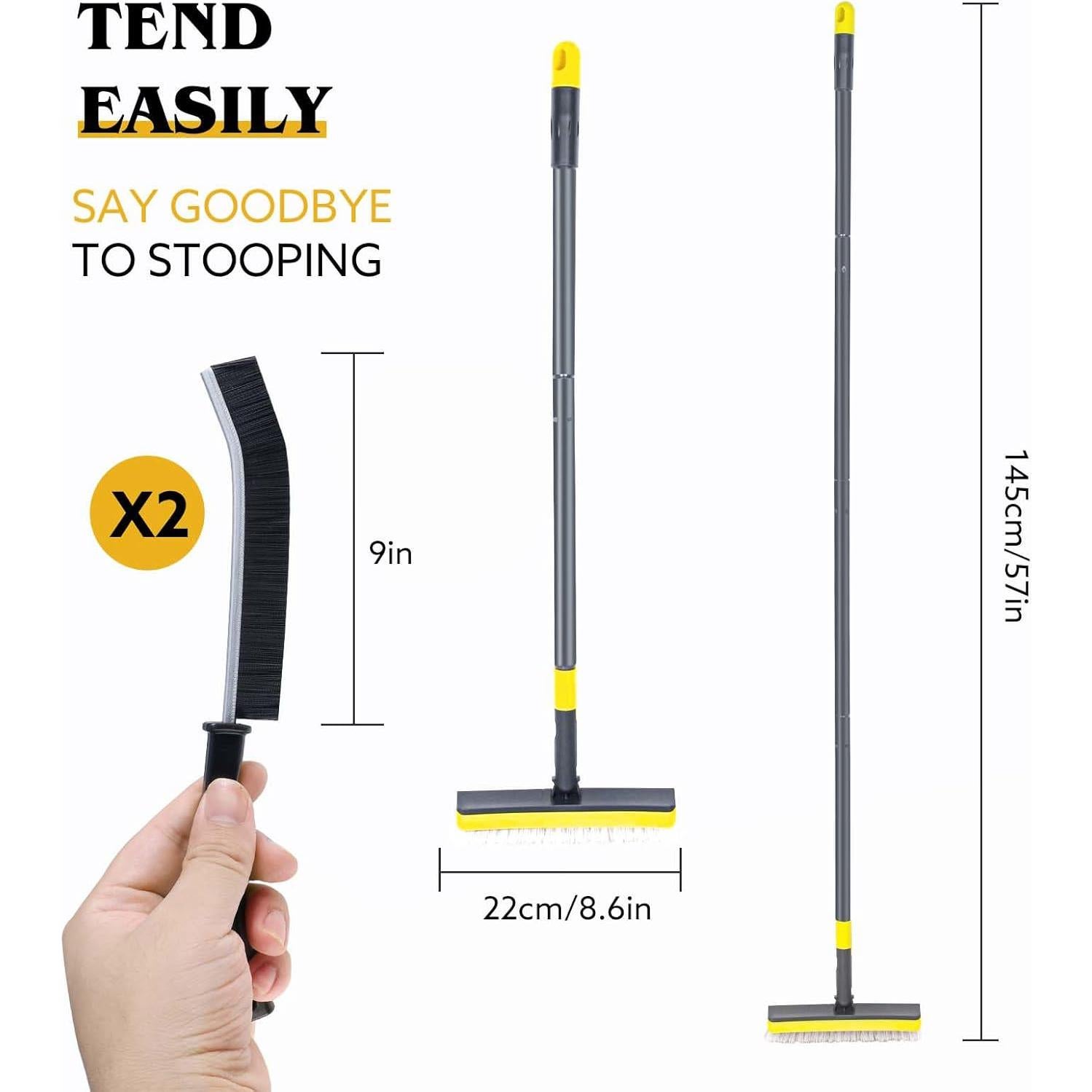 Juego de Cepillos de Limpieza Wlich con Mango Ajustable 145 cm