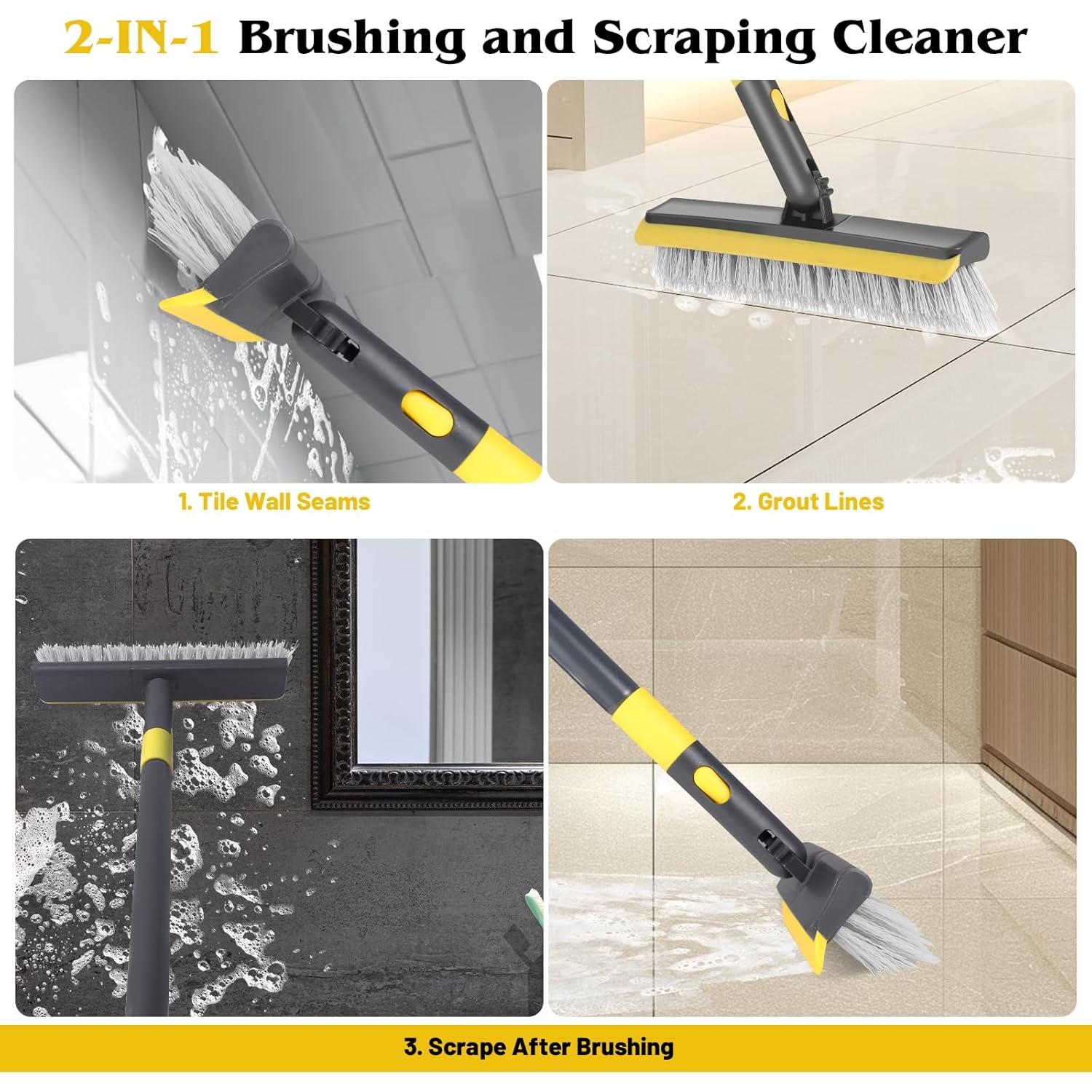 Juego de Cepillos de Limpieza Wlich con Mango Ajustable 145 cm