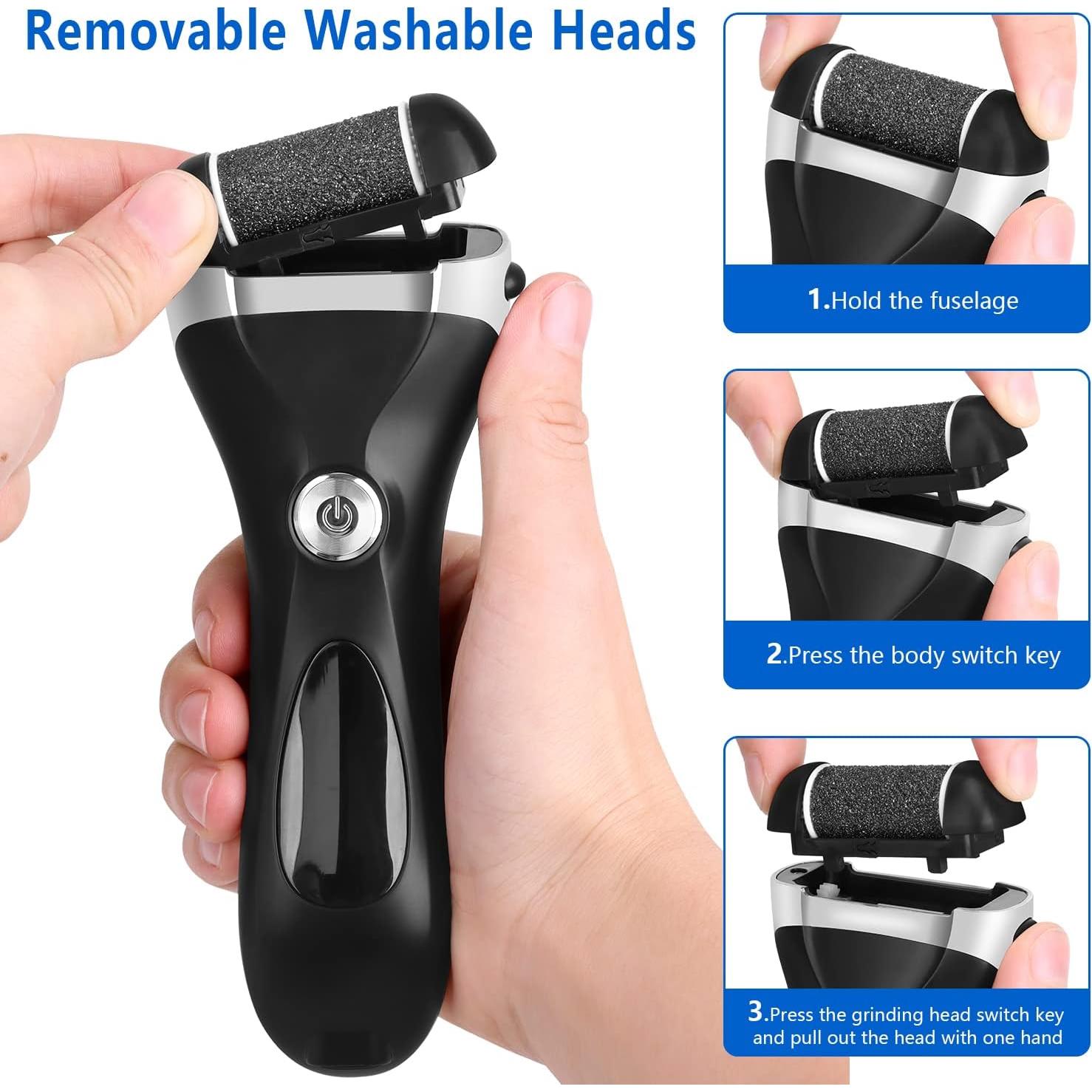 Removedor de Callos Eléctrico Elmchee con 3 Cabezas y 2 Velocidades