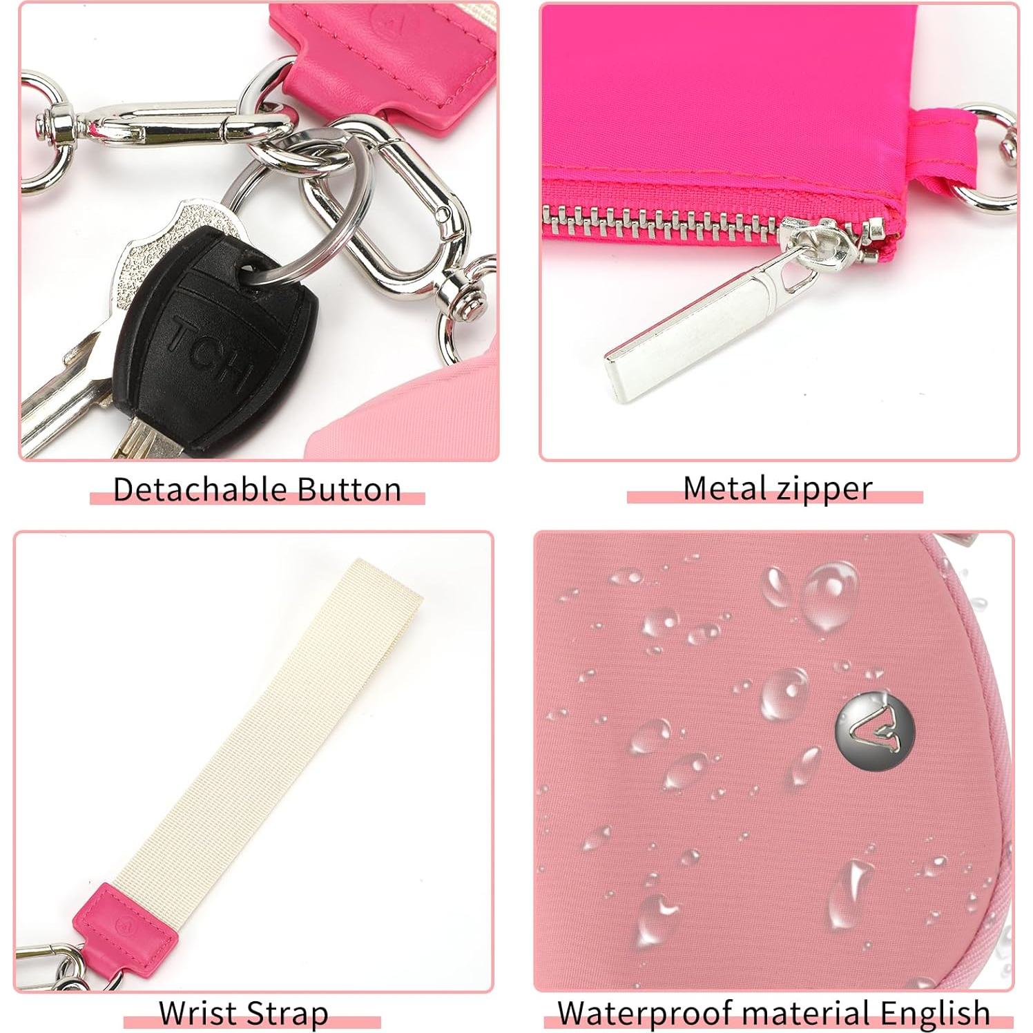 Cartera de Llave con Muñequera para Mujeres Doble Cierre