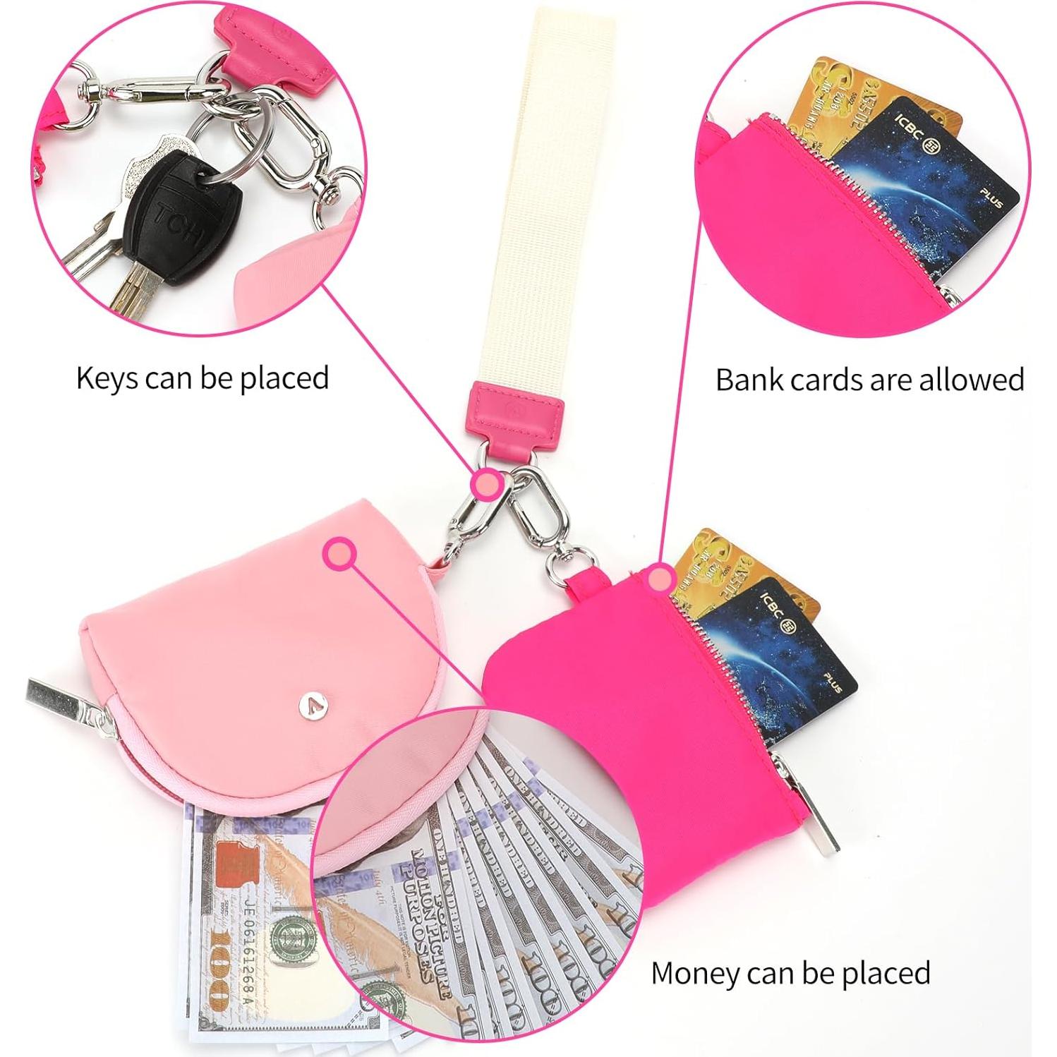 Cartera de Llave con Muñequera para Mujeres Doble Cierre