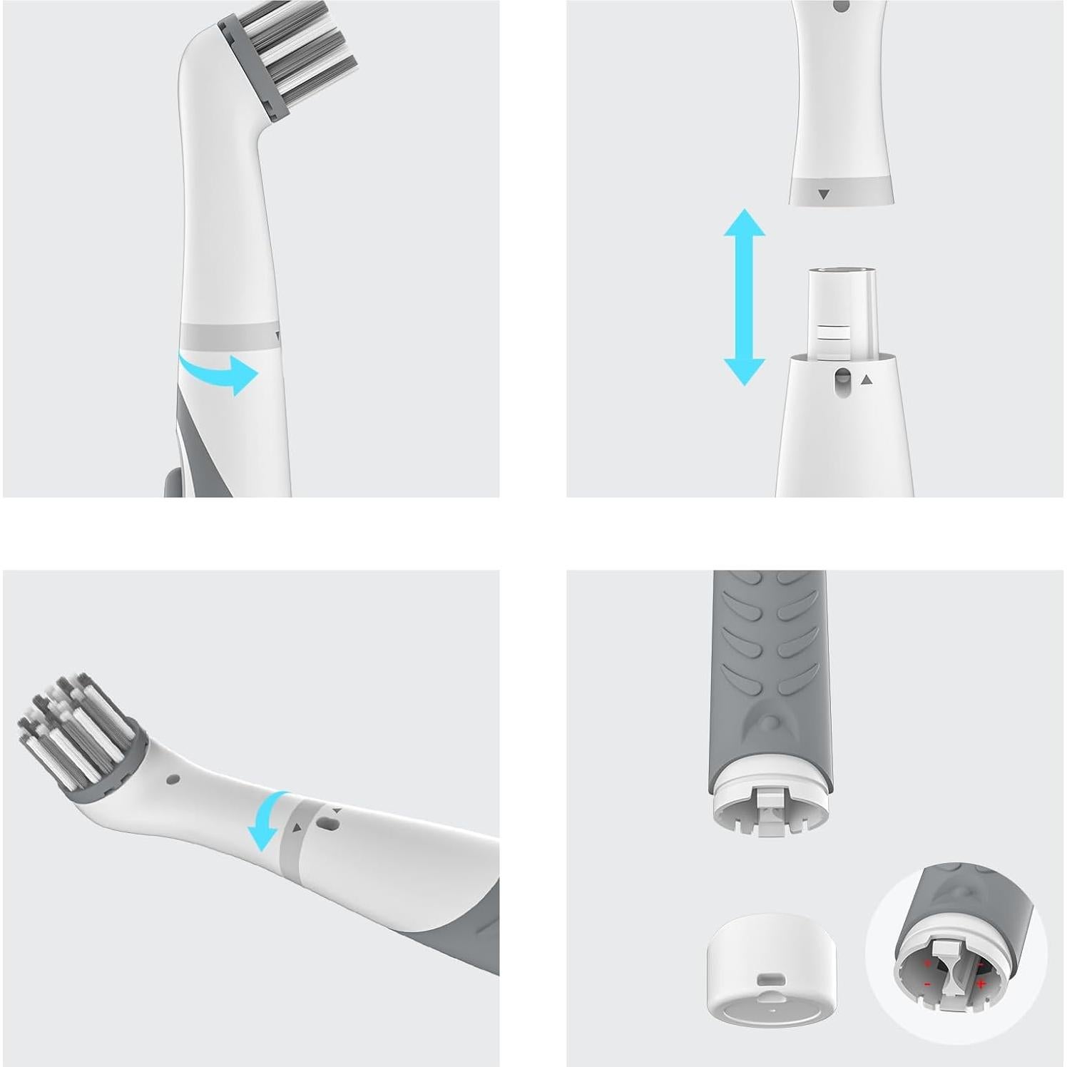 Cepillo Eléctrico de Limpieza SOARING con 4 Cabezas - Gris