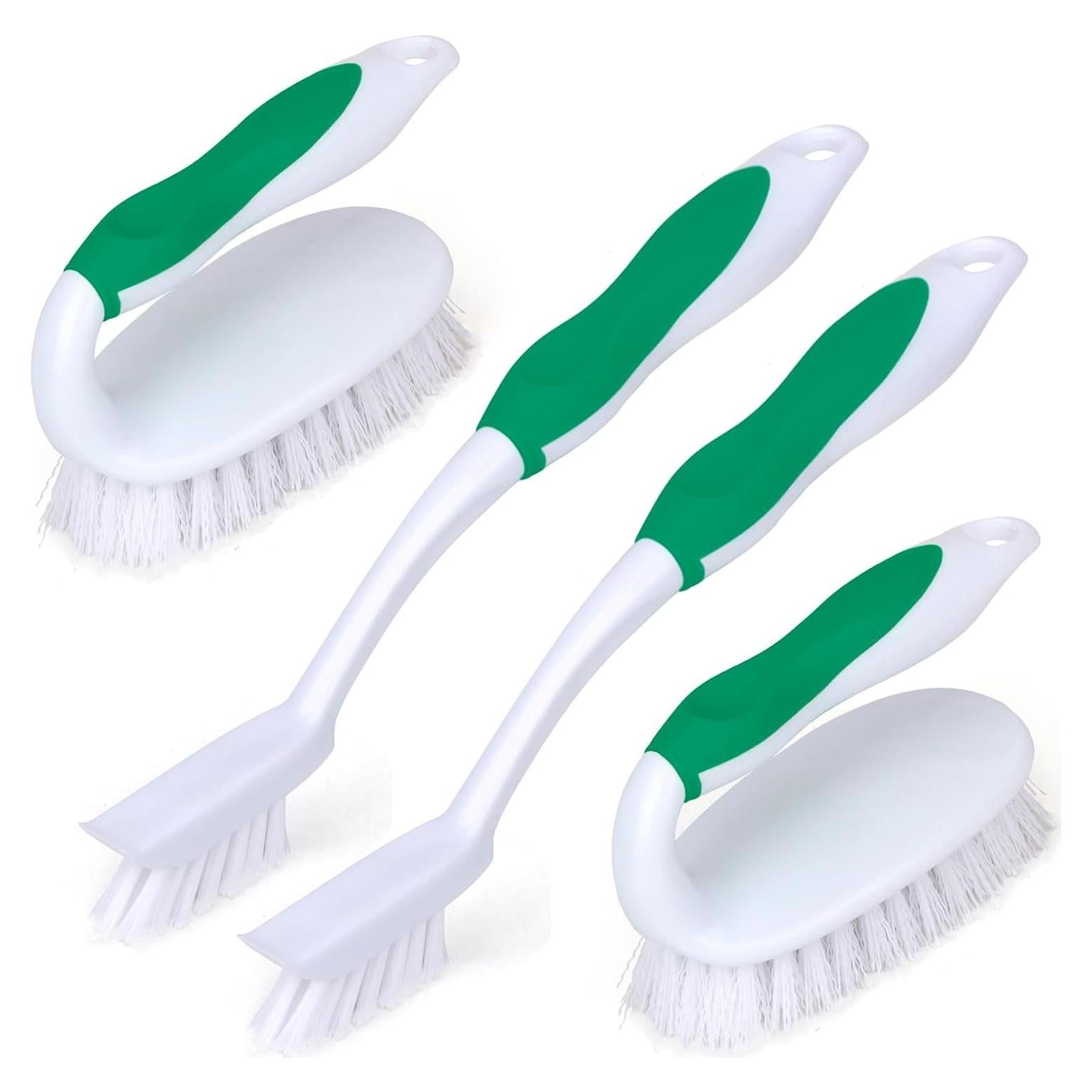 Juego de 4 Cepillos de Fregar HileSwan con Raspador Verde