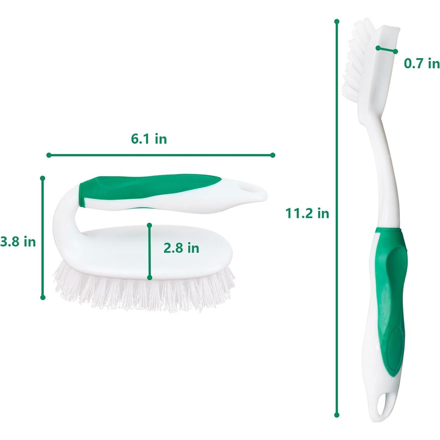 Juego de 4 Cepillos de Fregar HileSwan con Raspador Verde