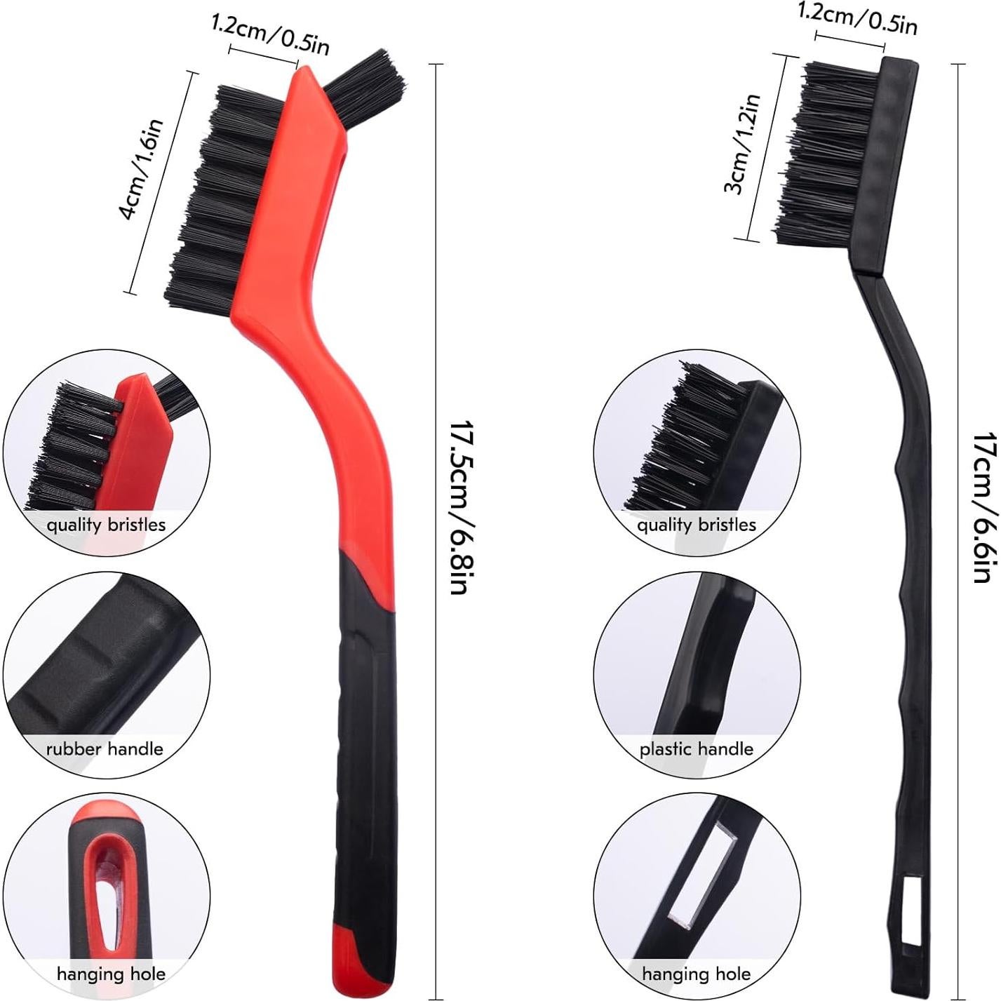 Juego de Cepillos de Alambre 6Pcs MS-6PS Acero Inoxidable/Latón/Nylon