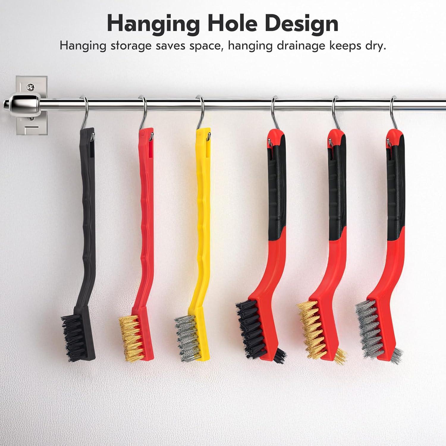 Juego de Cepillos de Alambre 6Pcs MS-6PS Acero Inoxidable/Latón/Nylon